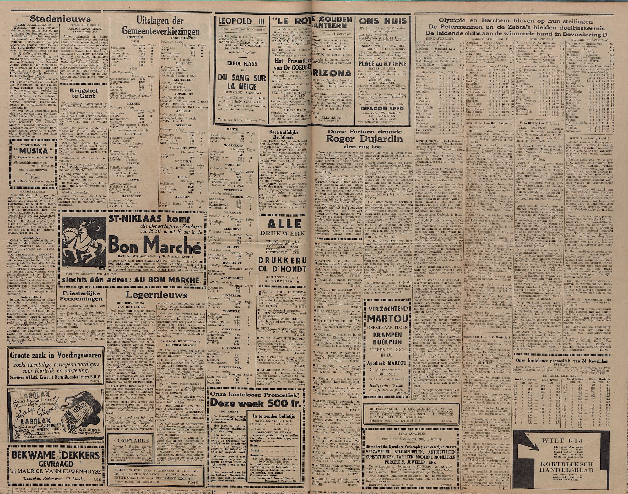 Kortrijksch Handelsblad 26 november1946 Nr95 p2-3