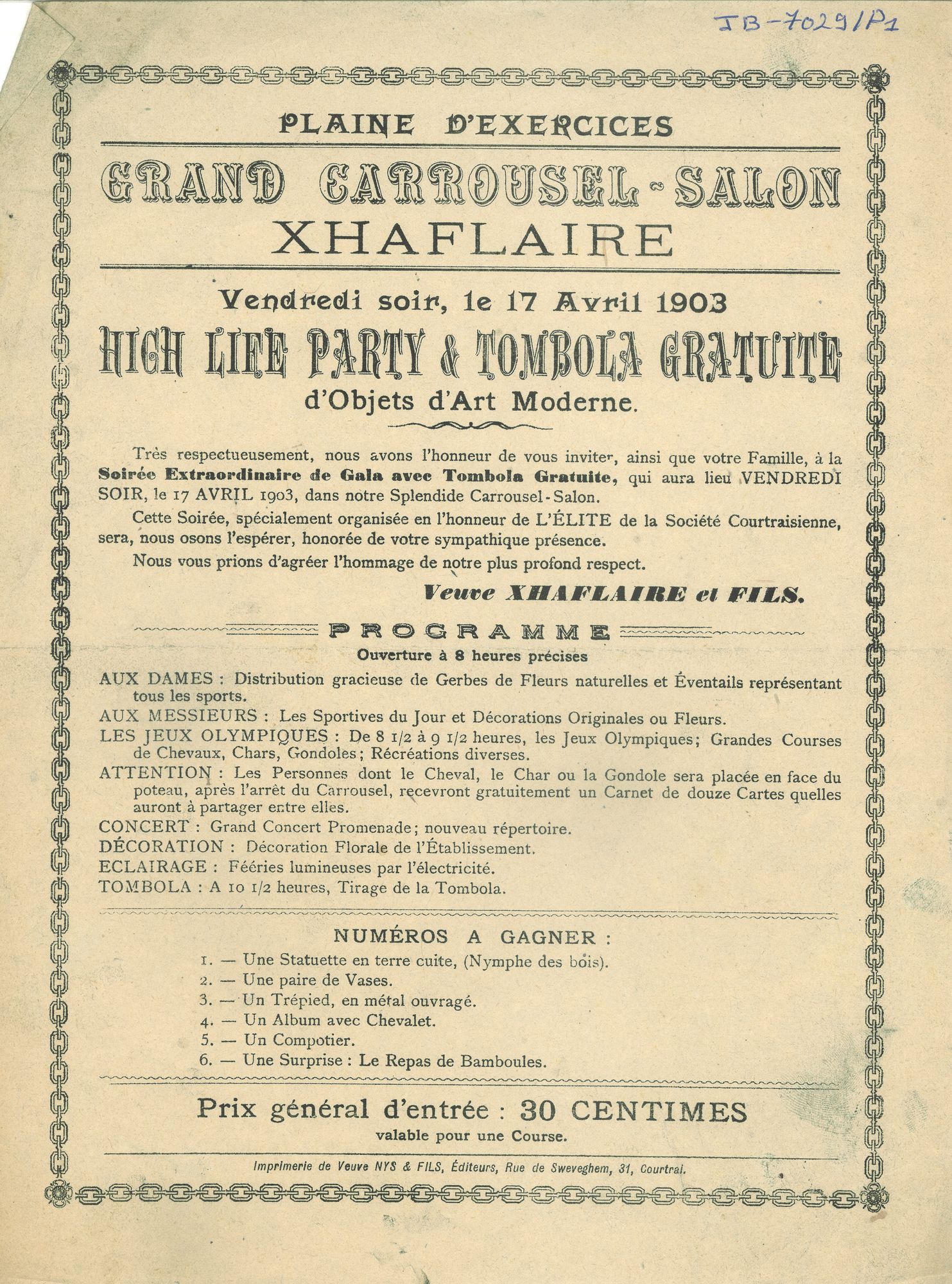 Paasfoor 1903: Grand Carrousel-Salon Xhaflaire