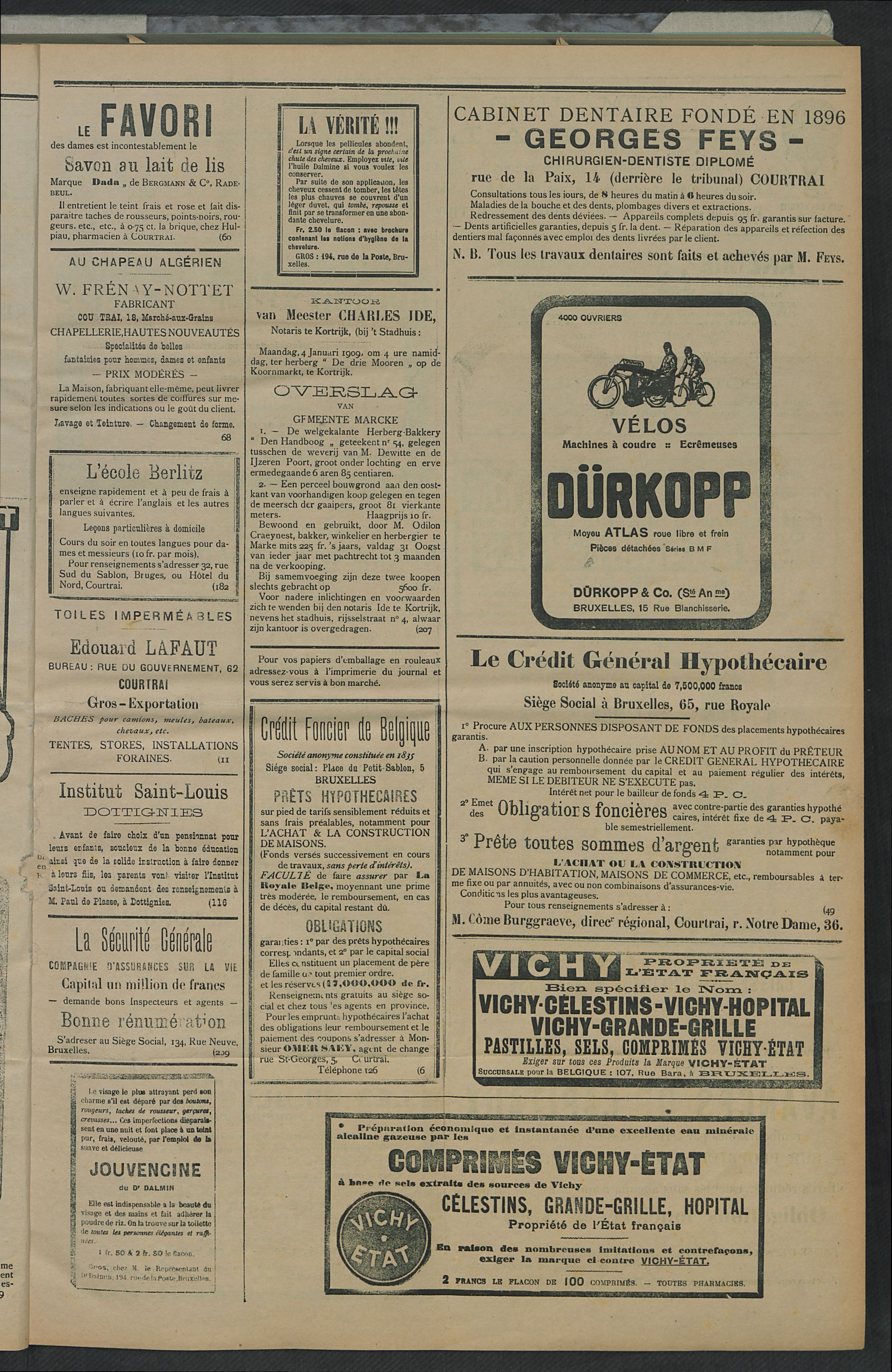 L'echo De Courtrai 1909-01-02 p3