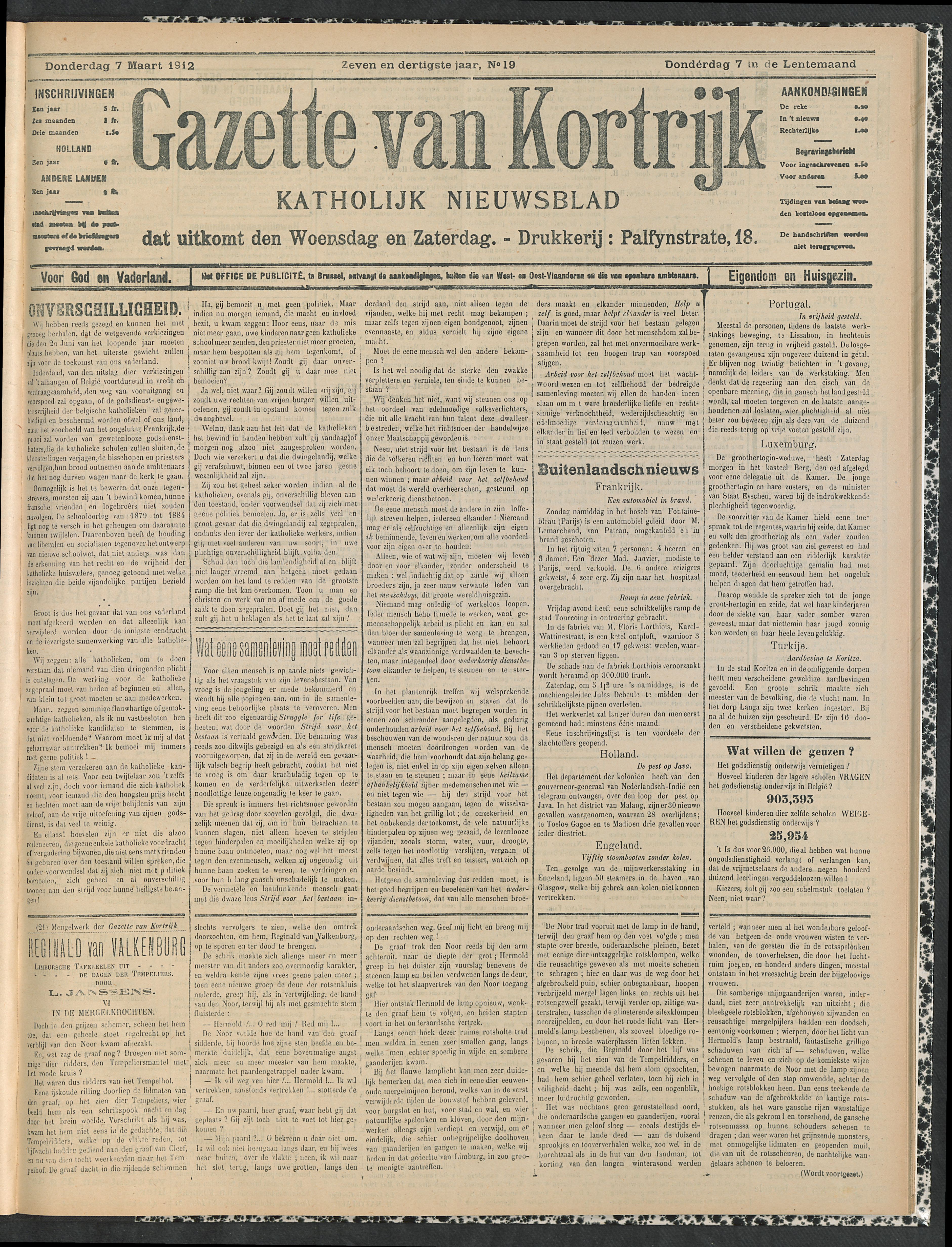 Gazette Van Kortrijk 1912-03-07 p1