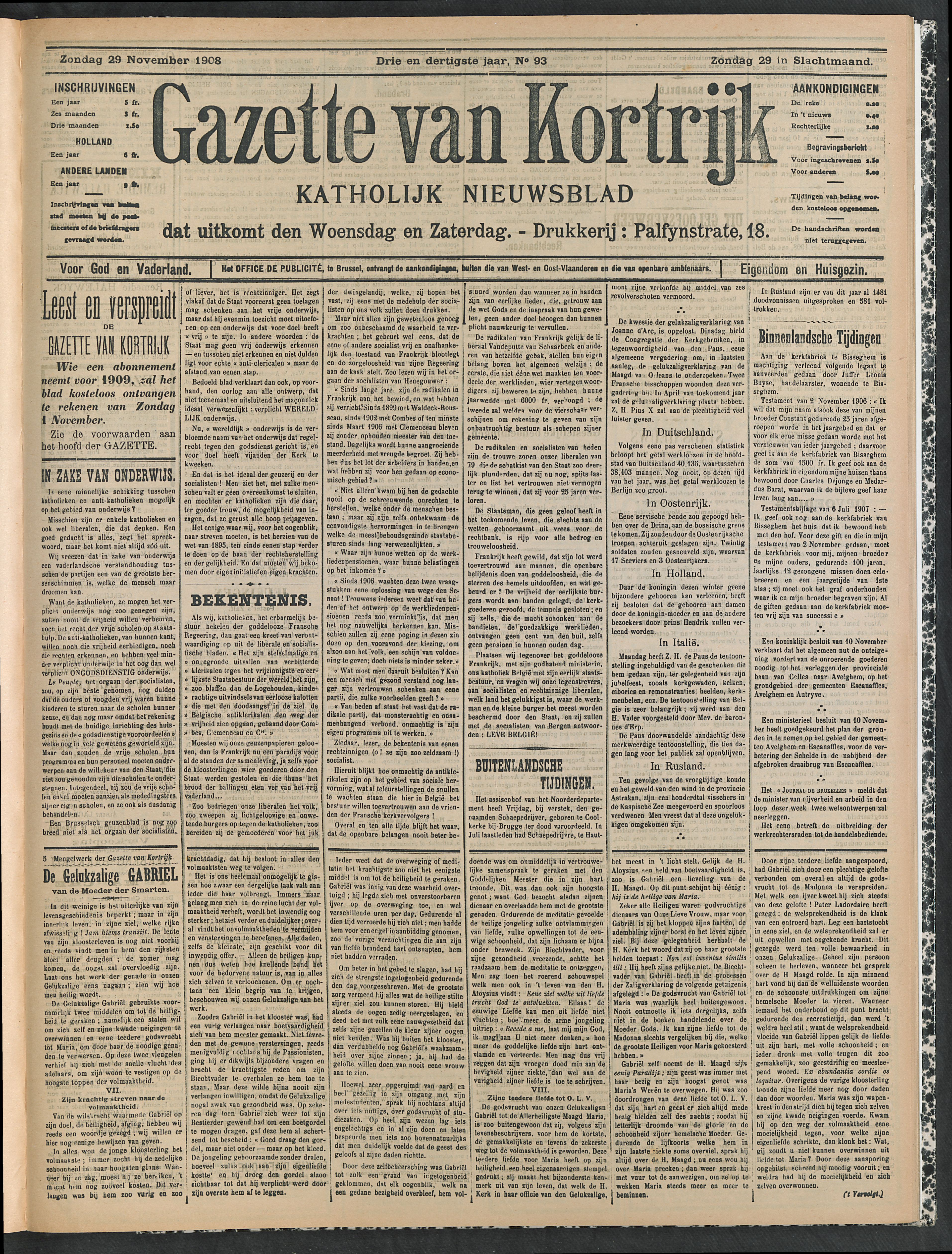 Gazette Van Kortrijk 1908-11-29 p1