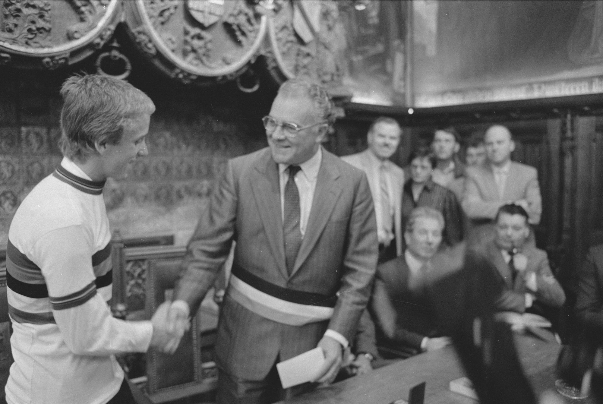 Huldiging van wereldkampioen Greg LeMond