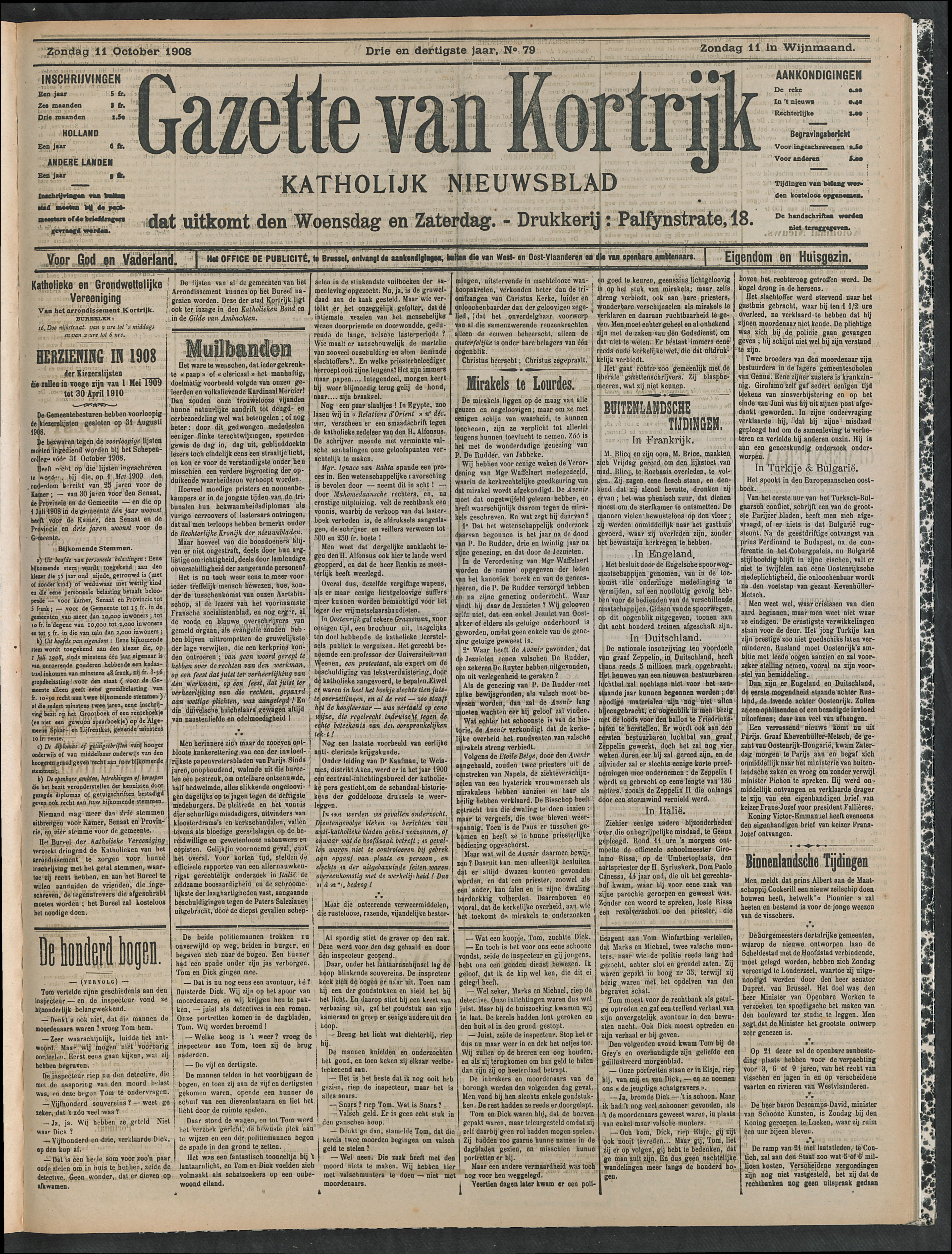 Gazette Van Kortrijk 1908-10-11 p1