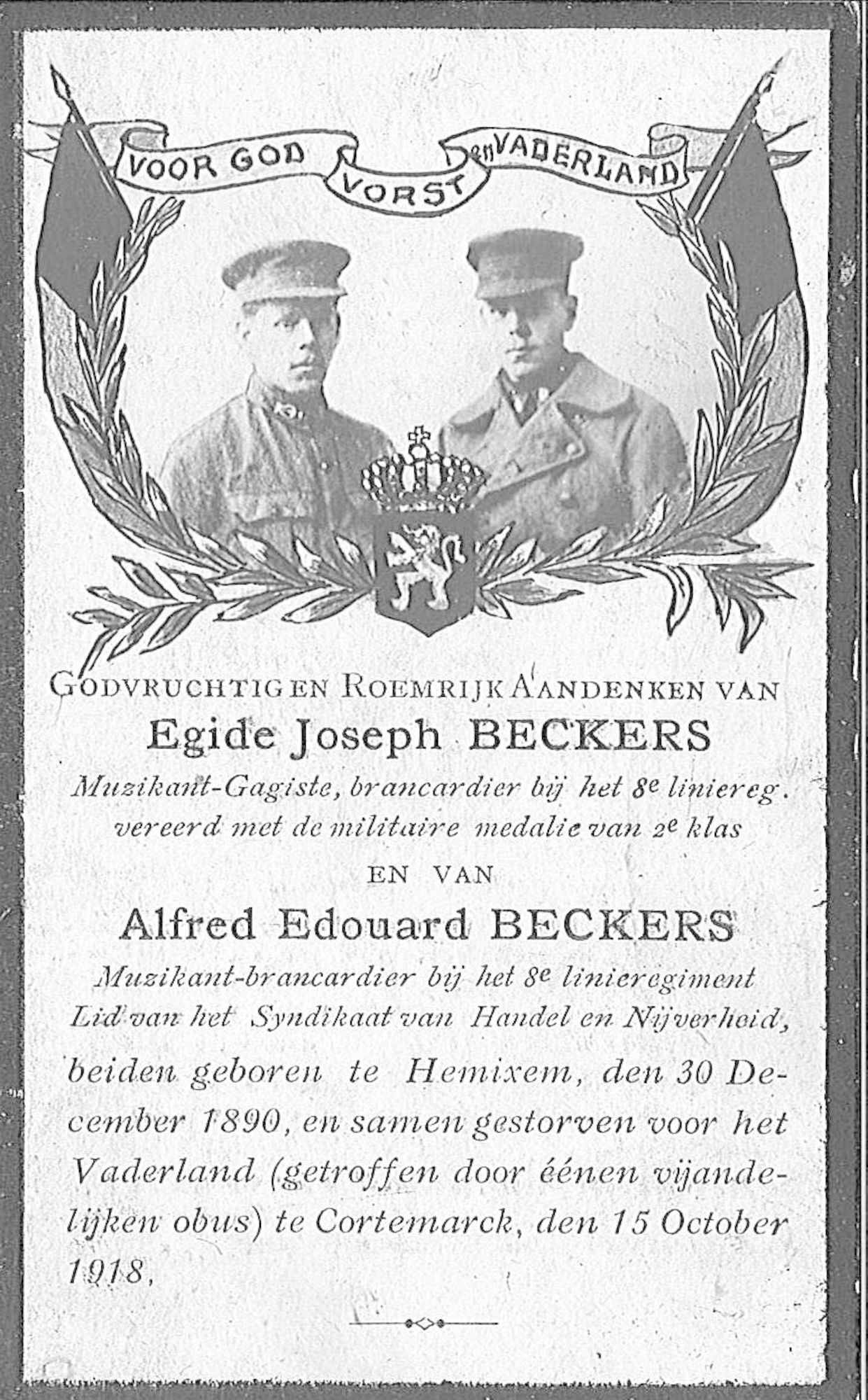 Egide-Joseph en Alfred-Edouard Beckers