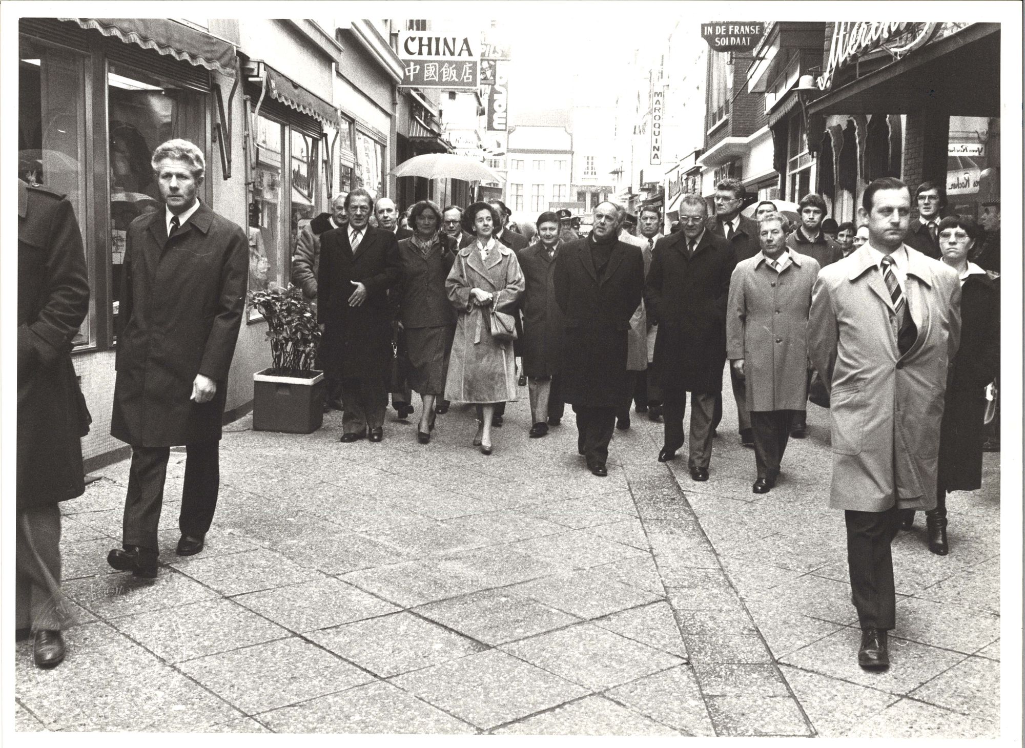 Koningin Fabiola op bezoek in Kortrijk