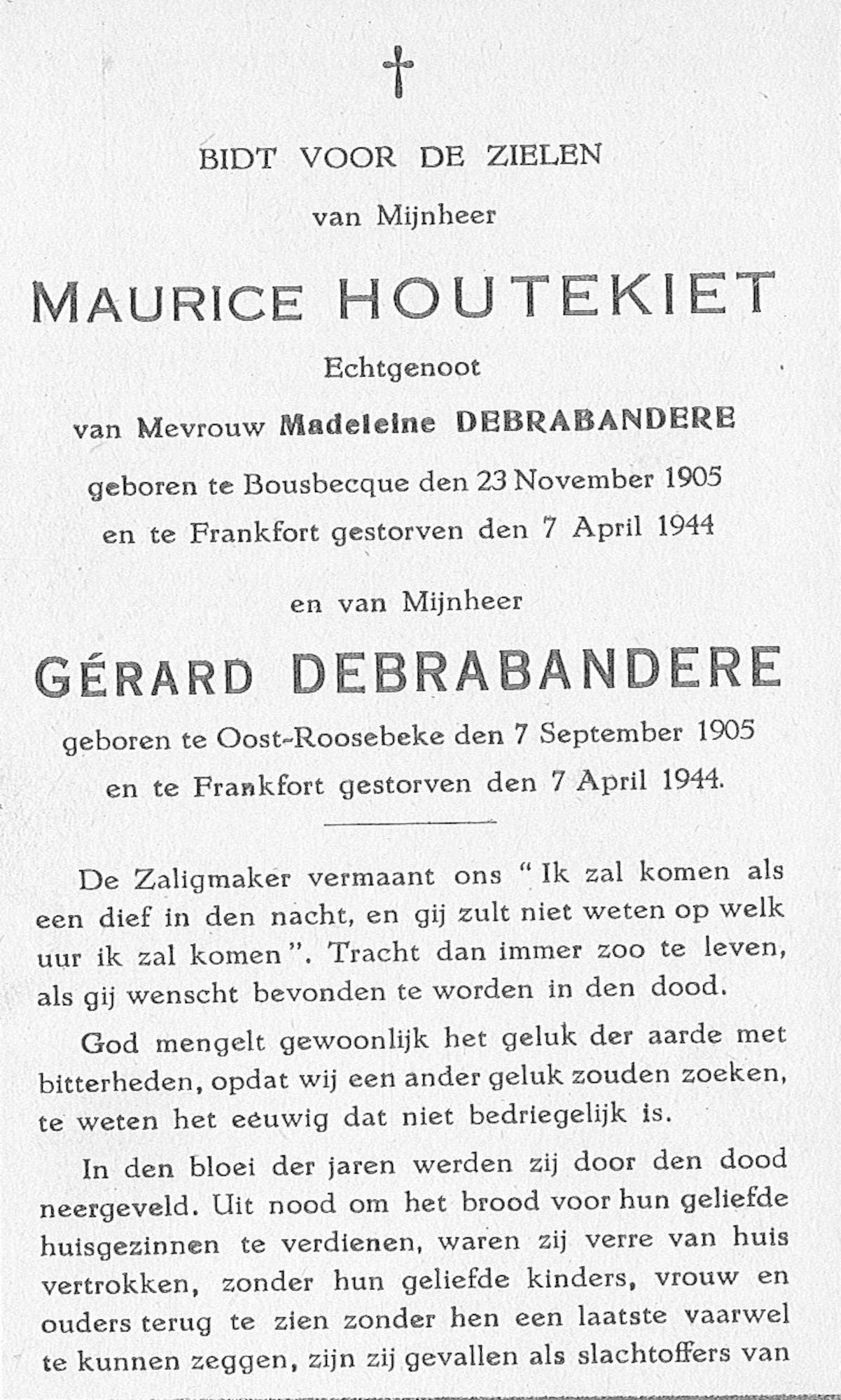 Houtekiet Maurice en Debrabandere Gérard