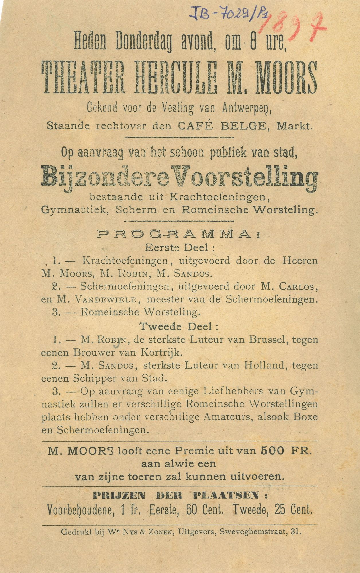 Paasfoor 1897: Theater hercule M. Moors