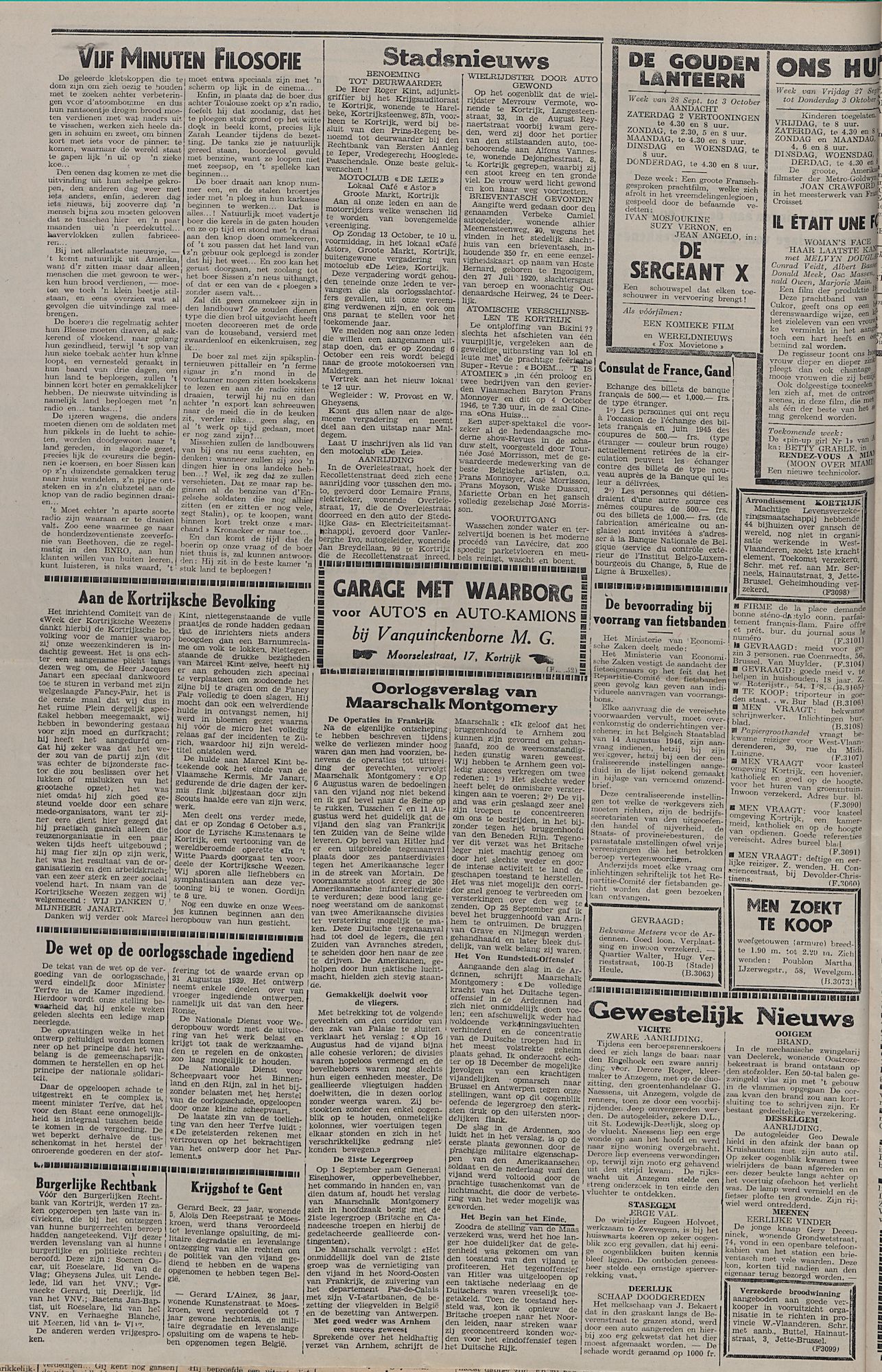 Kortrijksch Handelsblad 1 oktober 1946 Nr79 p2