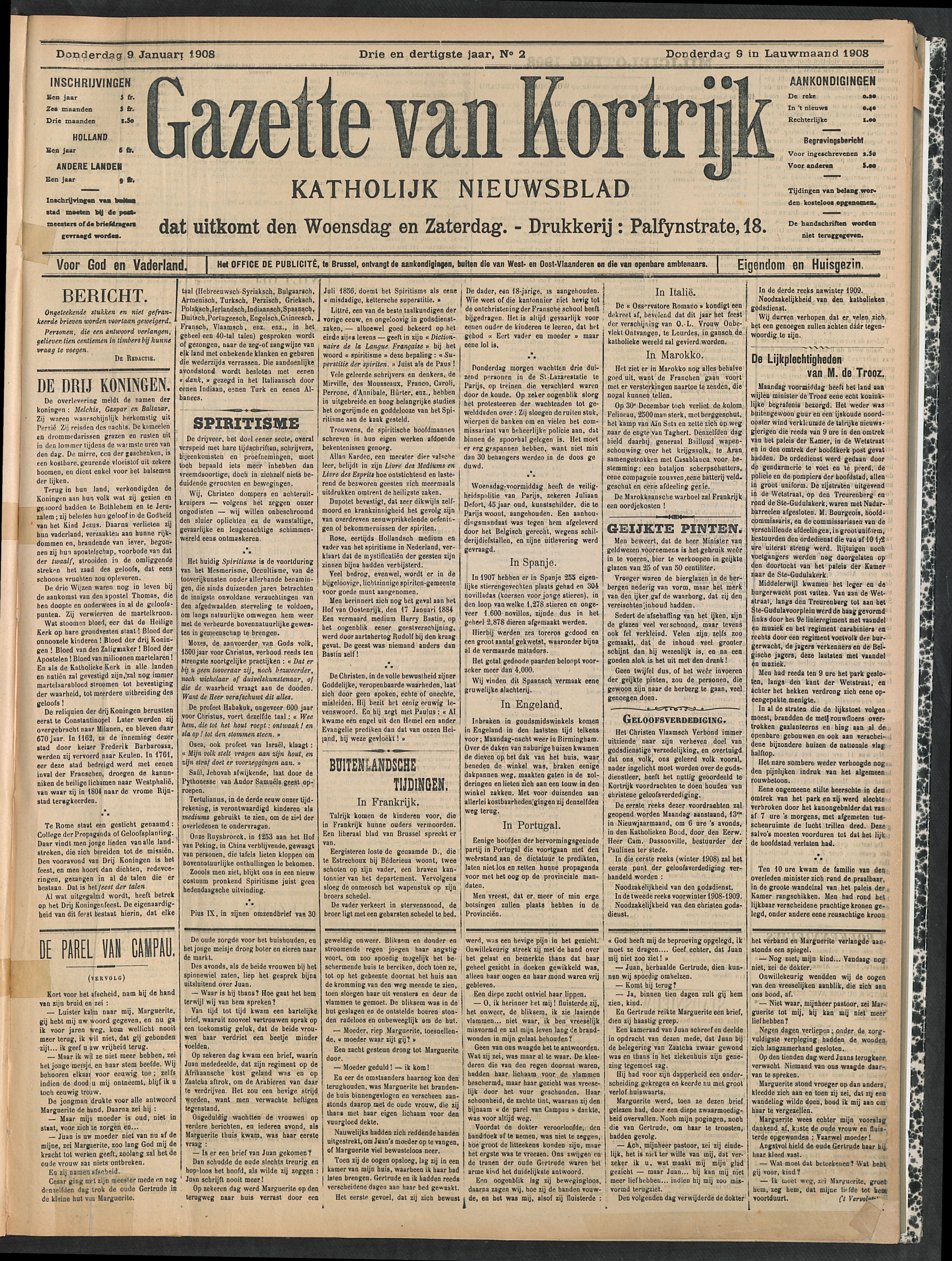 Gazette Van Kortrijk 1908-01-09 p1