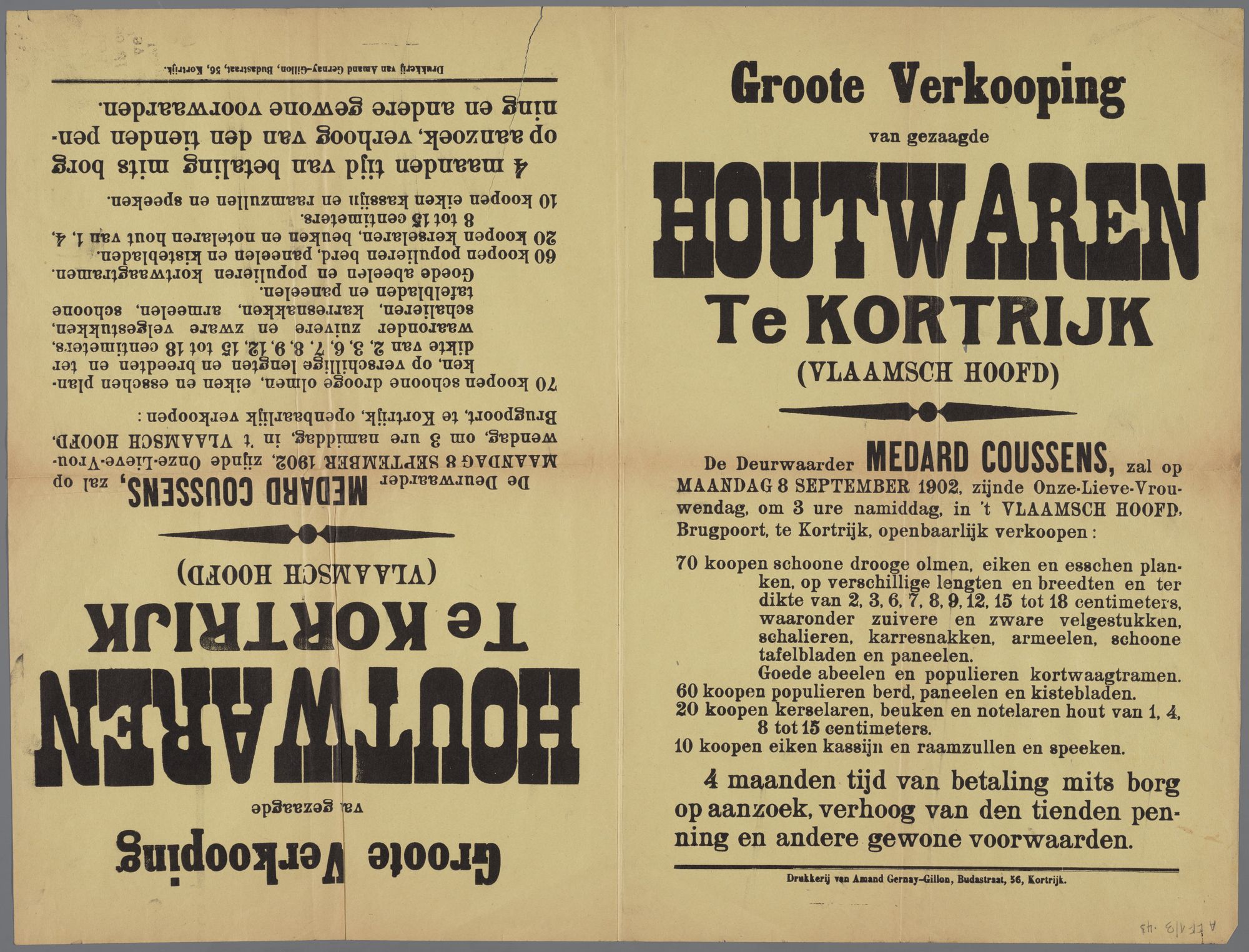 Verkoop van houtwaren 1902