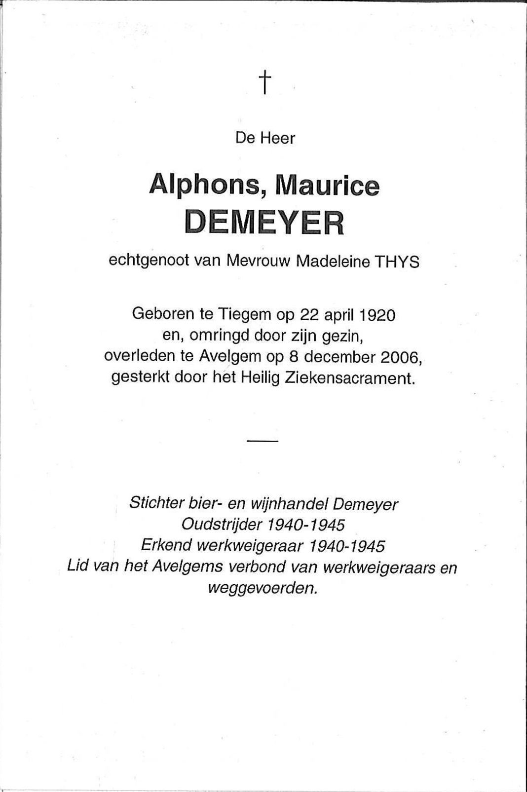 Alphonse,Maurice Demeyer