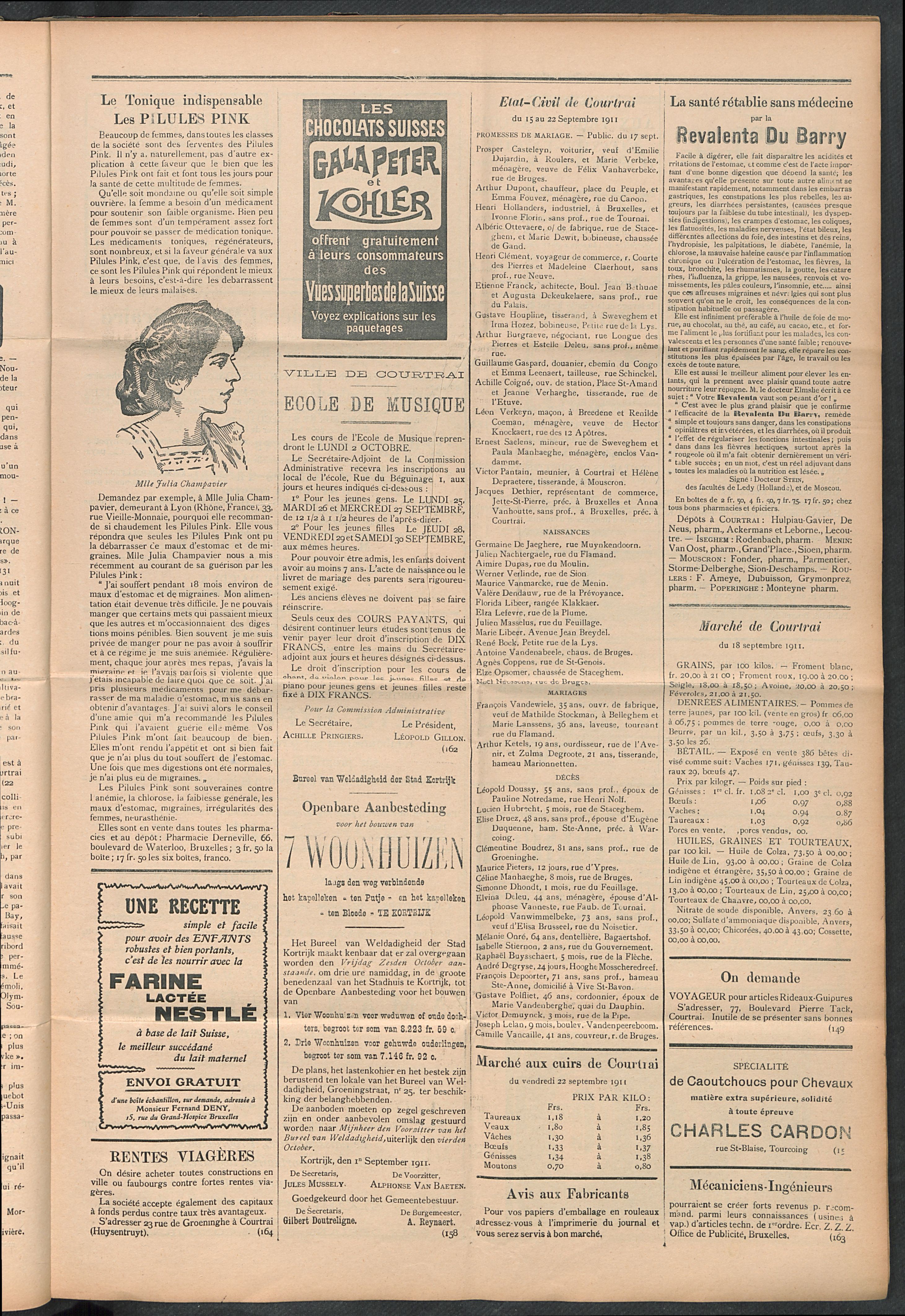 L'echo De Courtrai 1911-09-24 p3