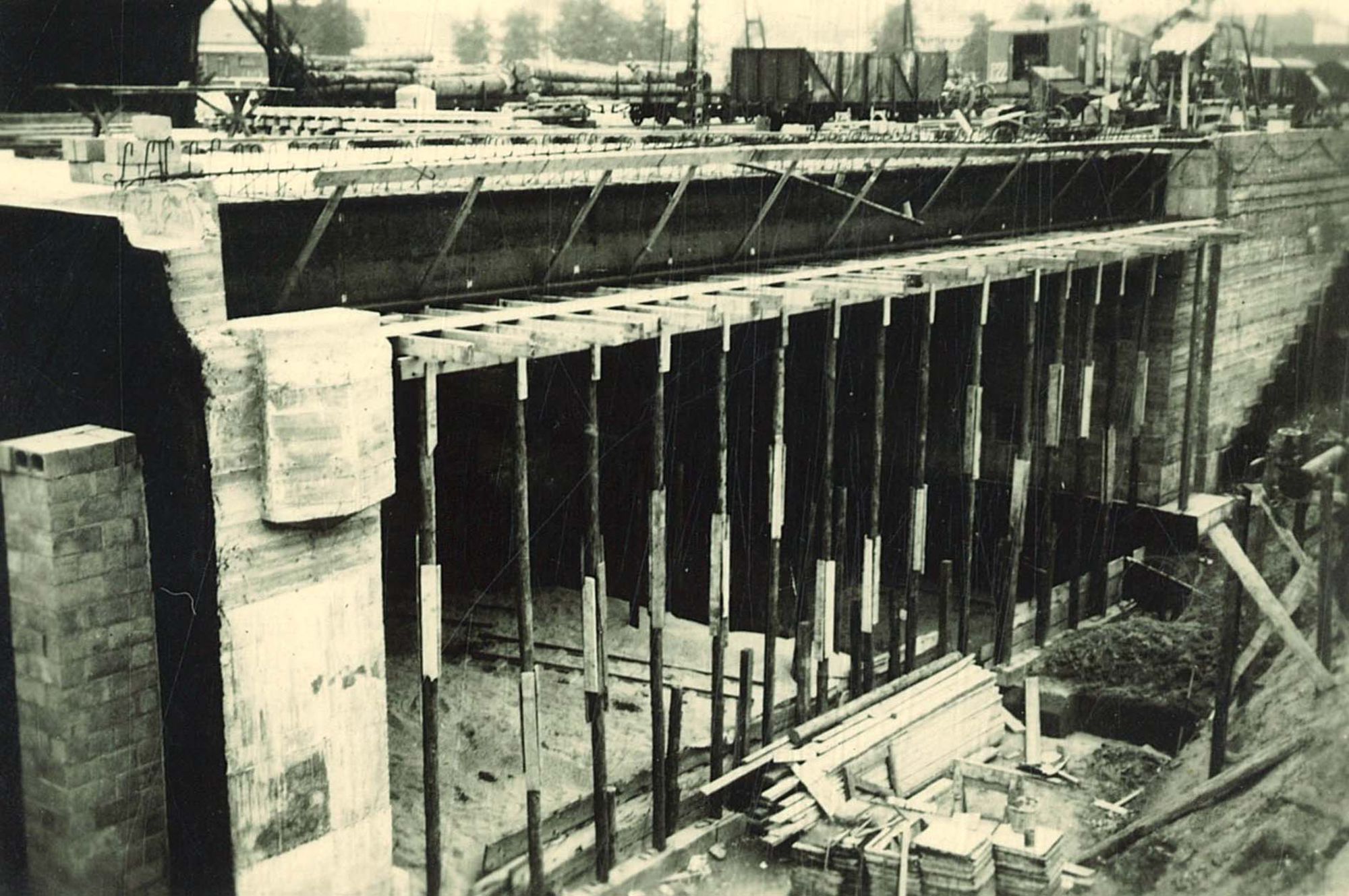 Bouw spoorwegtunnel in de Zandstraat