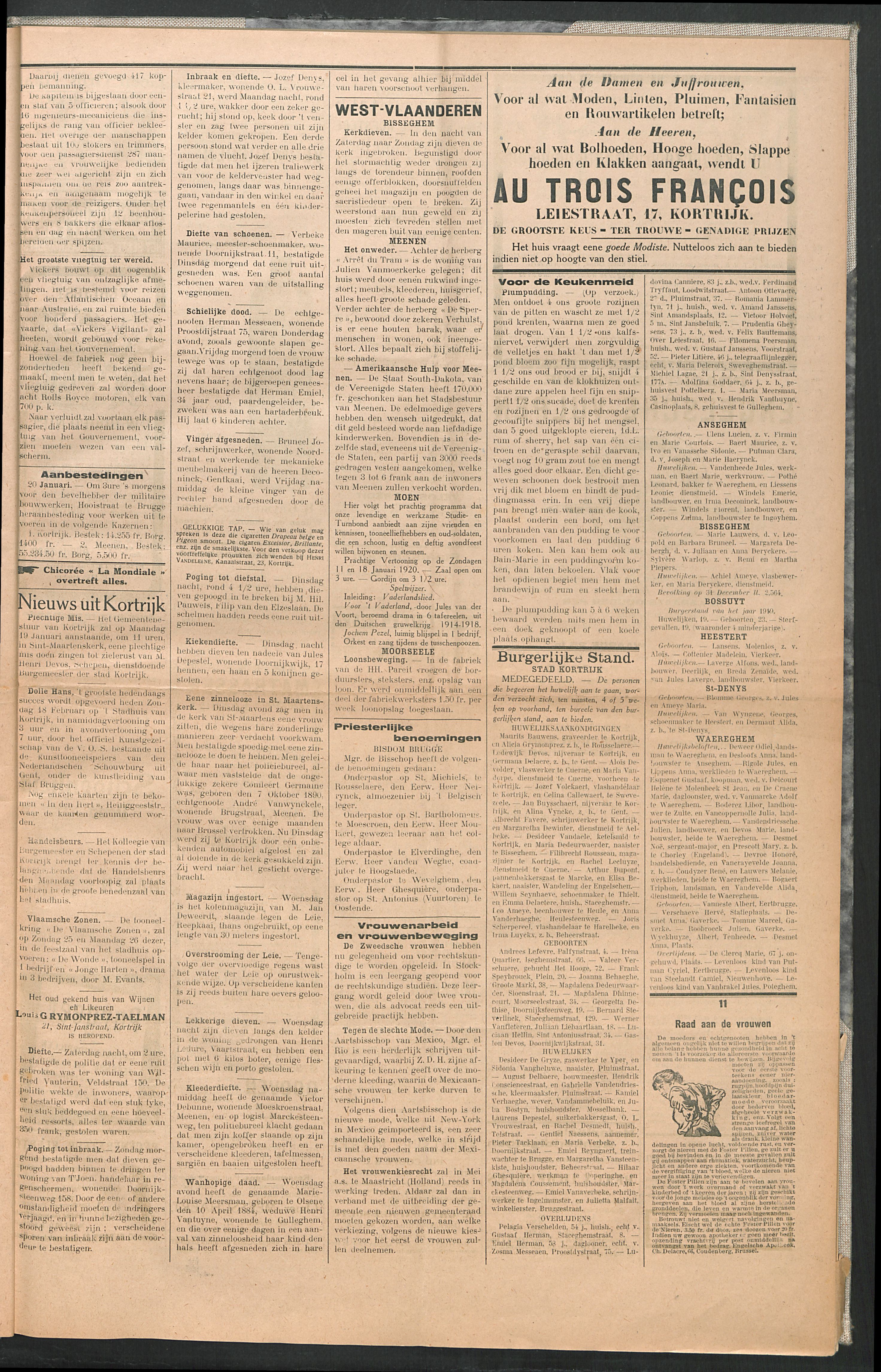 Het Kortrijksche Volk 1920-01-18 p3