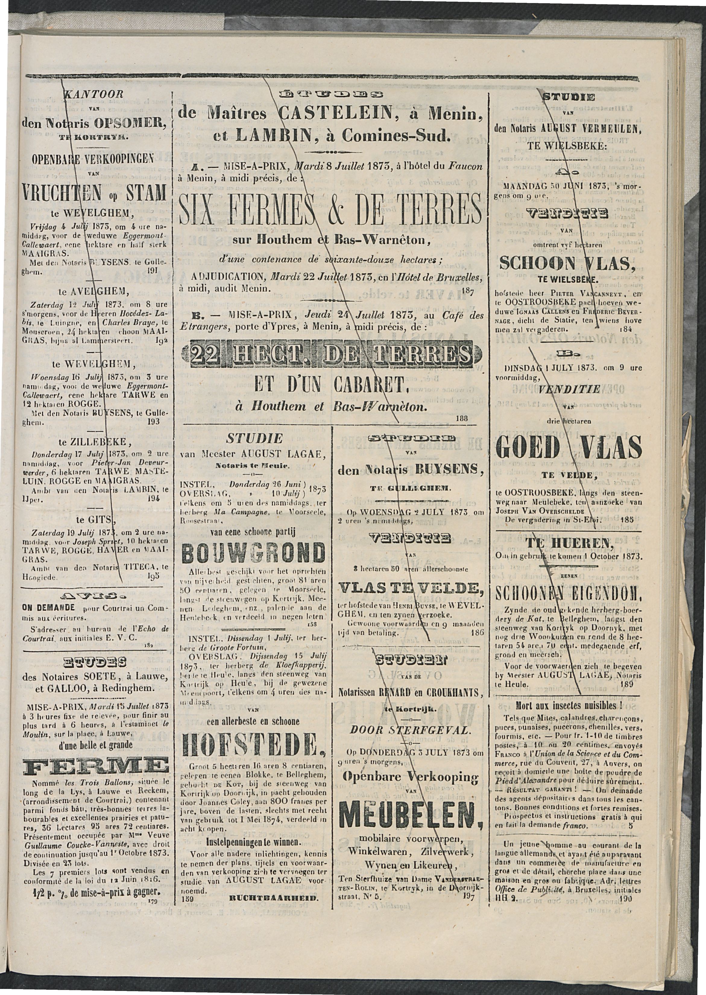 L'echo De Courtrai 1873-06-29 p3