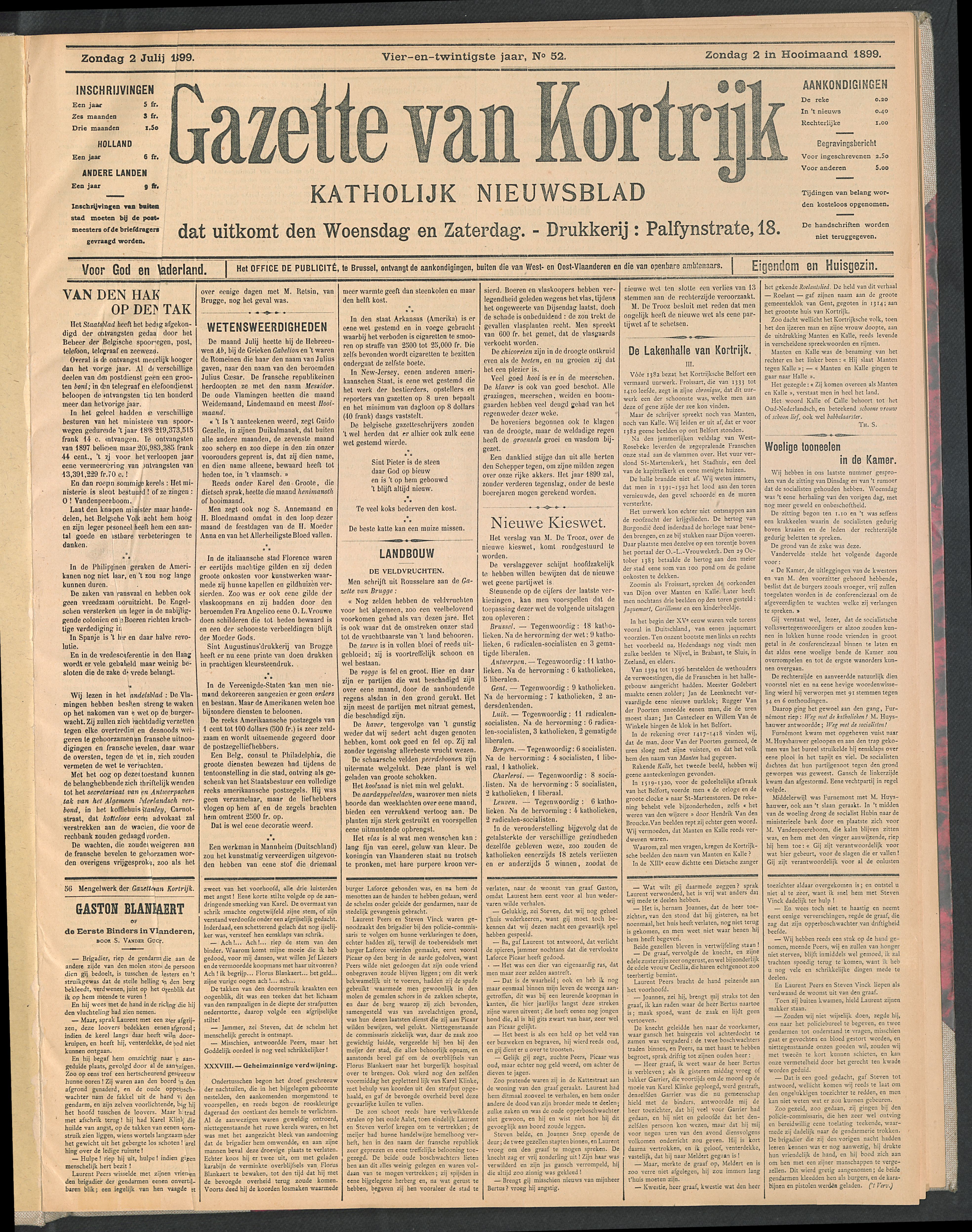 Gazette Van Kortrijk 1899-07-02 p1