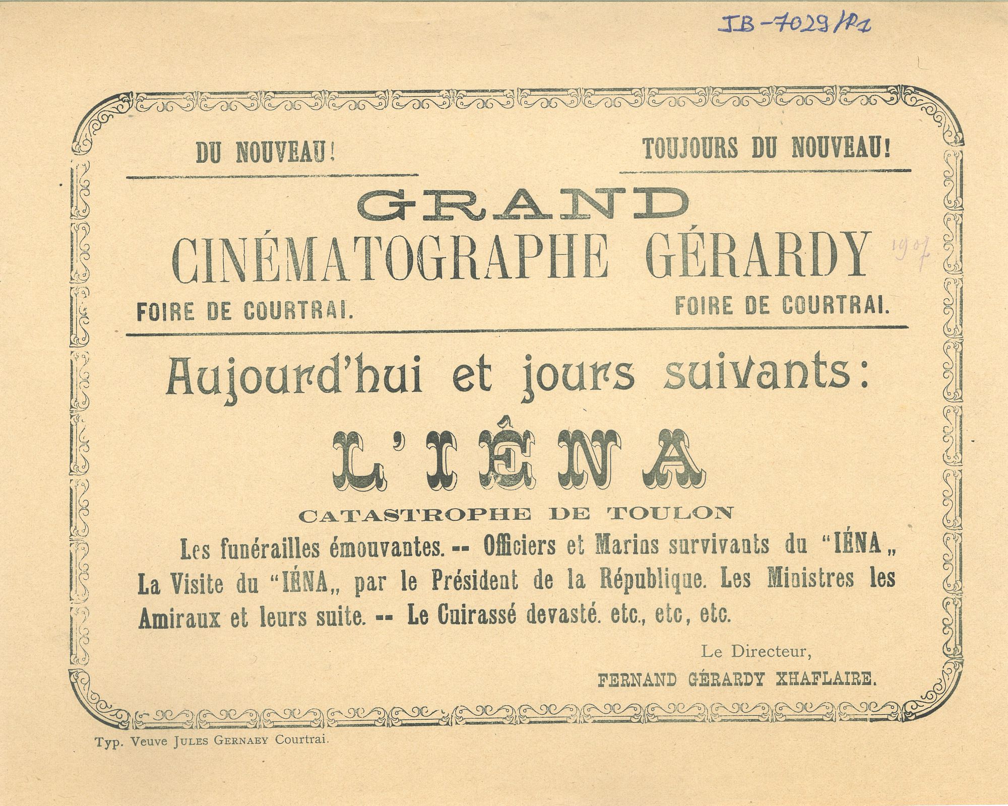 Paasfoor 1907: Grand Cinématographe Gérardy