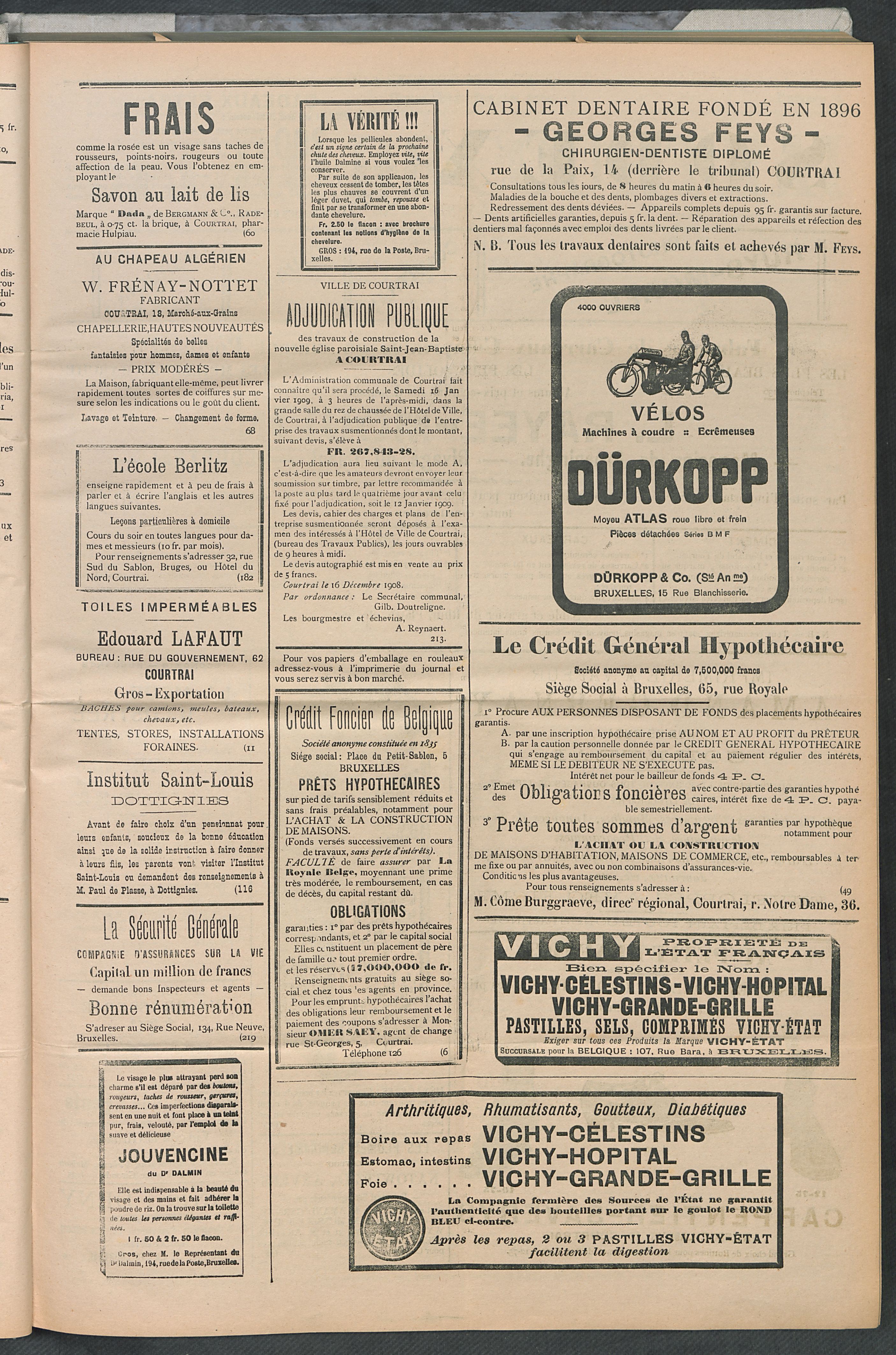 L'echo De Courtrai 1909-01-14 p3