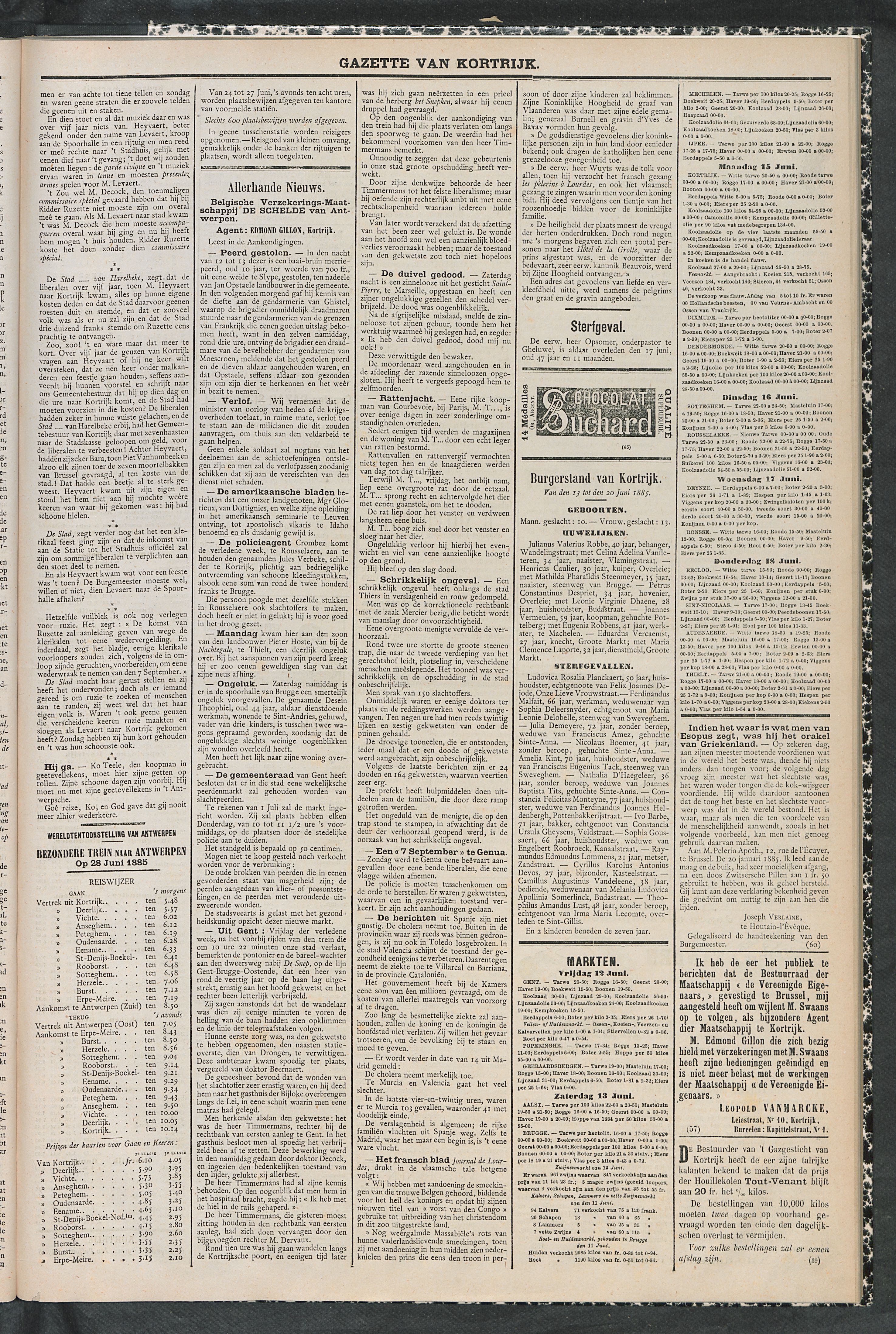 Gazette Van Kortrijk 1885-06-20 p3