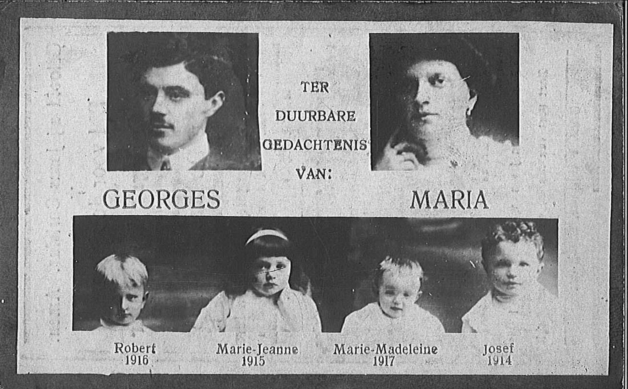Georges Passchier, Maria De Brabandere, Robert, Marie-Jeanne, Marie-Madeleine en Josef Passchier