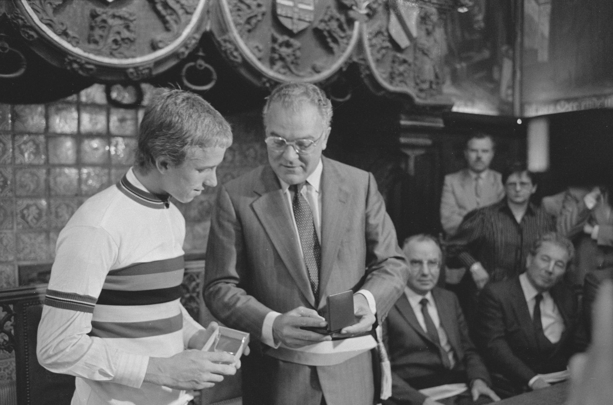 Huldiging van wereldkampioen Greg LeMond