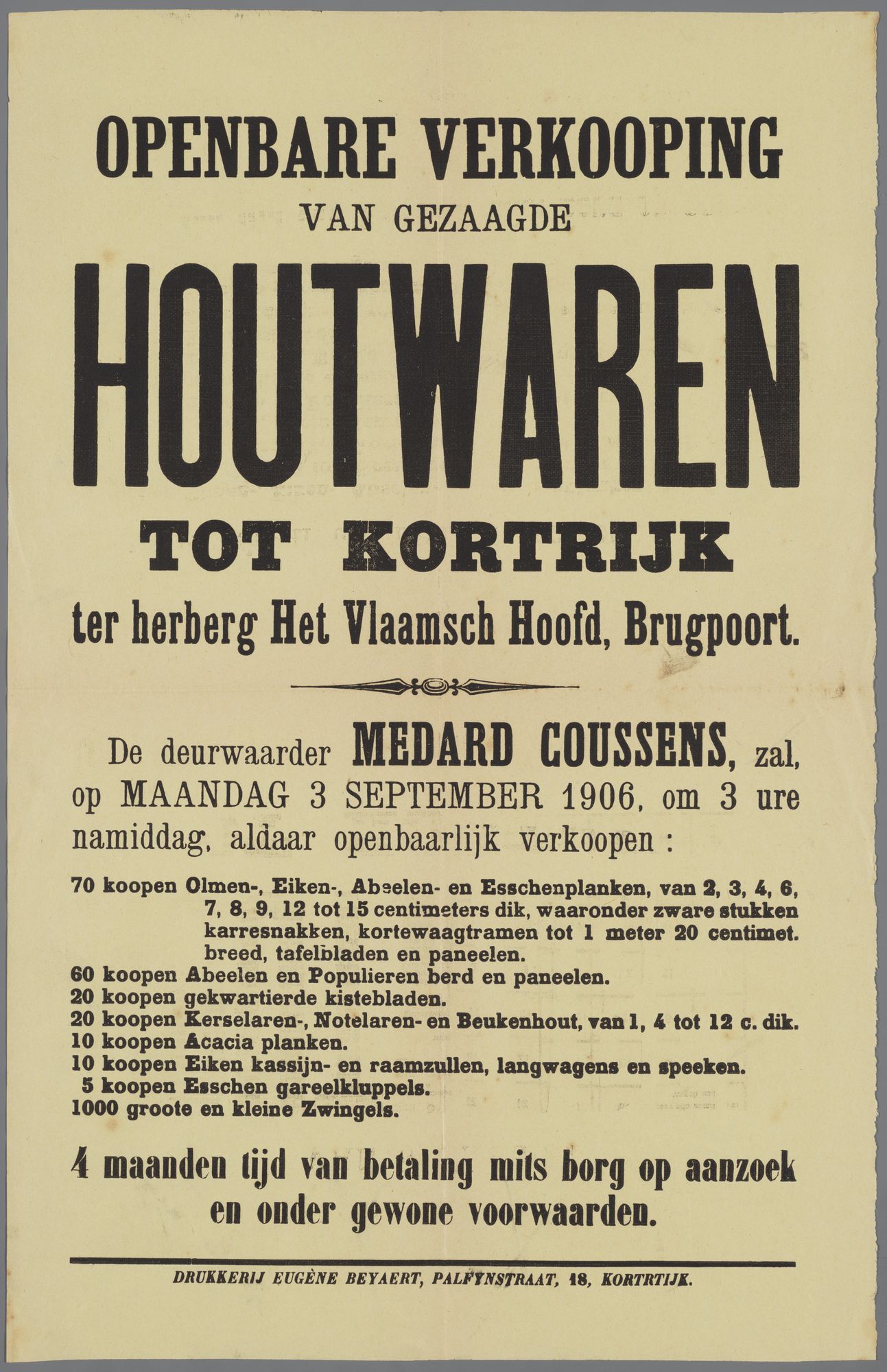 Verkoop van houtwaren 1906