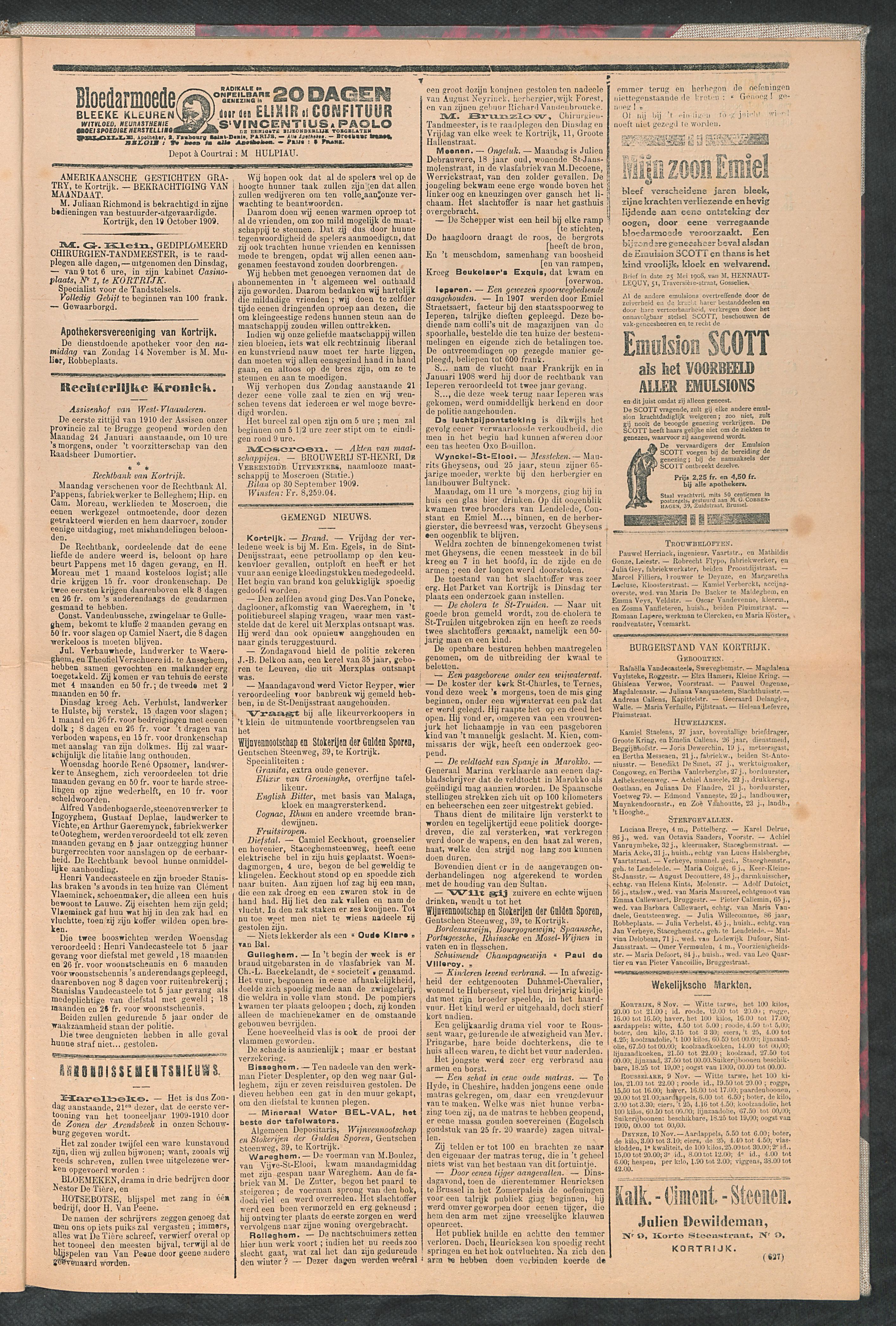 De Stad Kortrijk 1909-11-13 p3