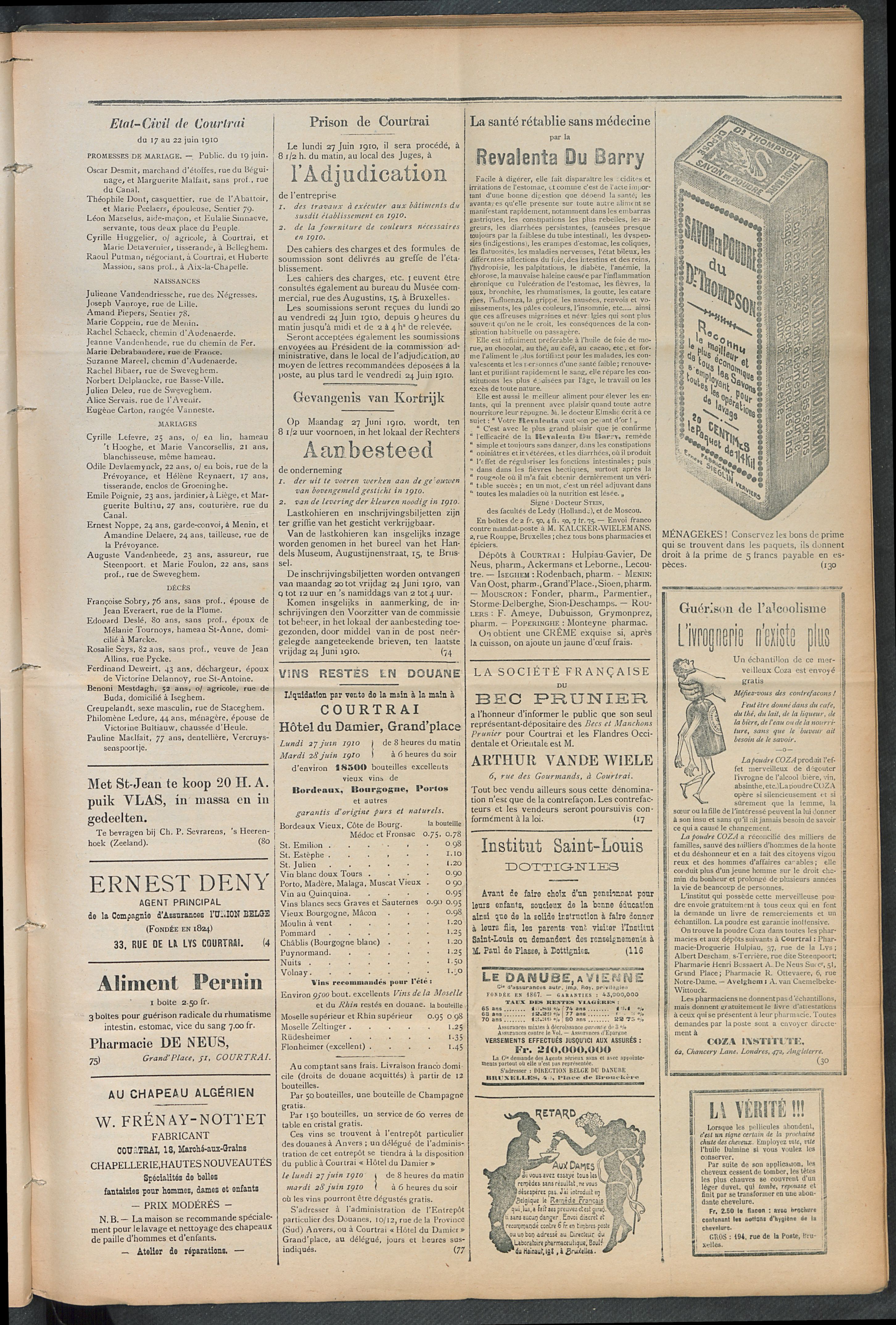 L'echo De Courtrai 1910-06-23 p3