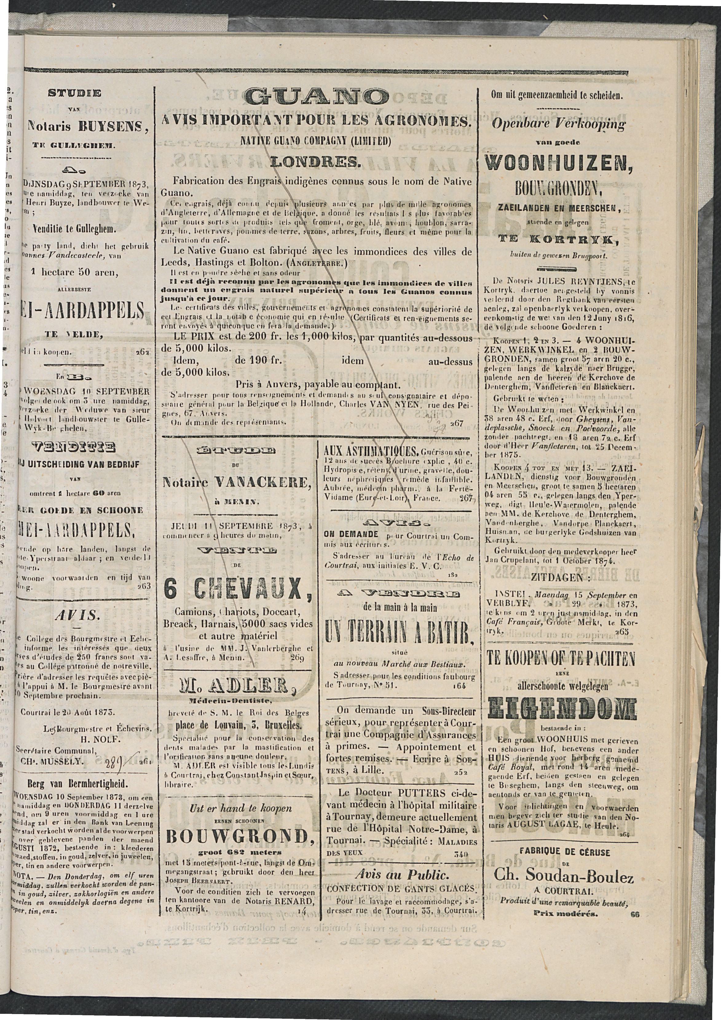 L'echo De Courtrai 1873-09-04 p3