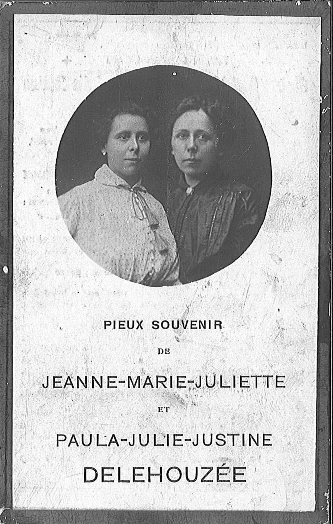 Delehouzée jeanne-Marie-Juliette en Paula-Julie-Justine