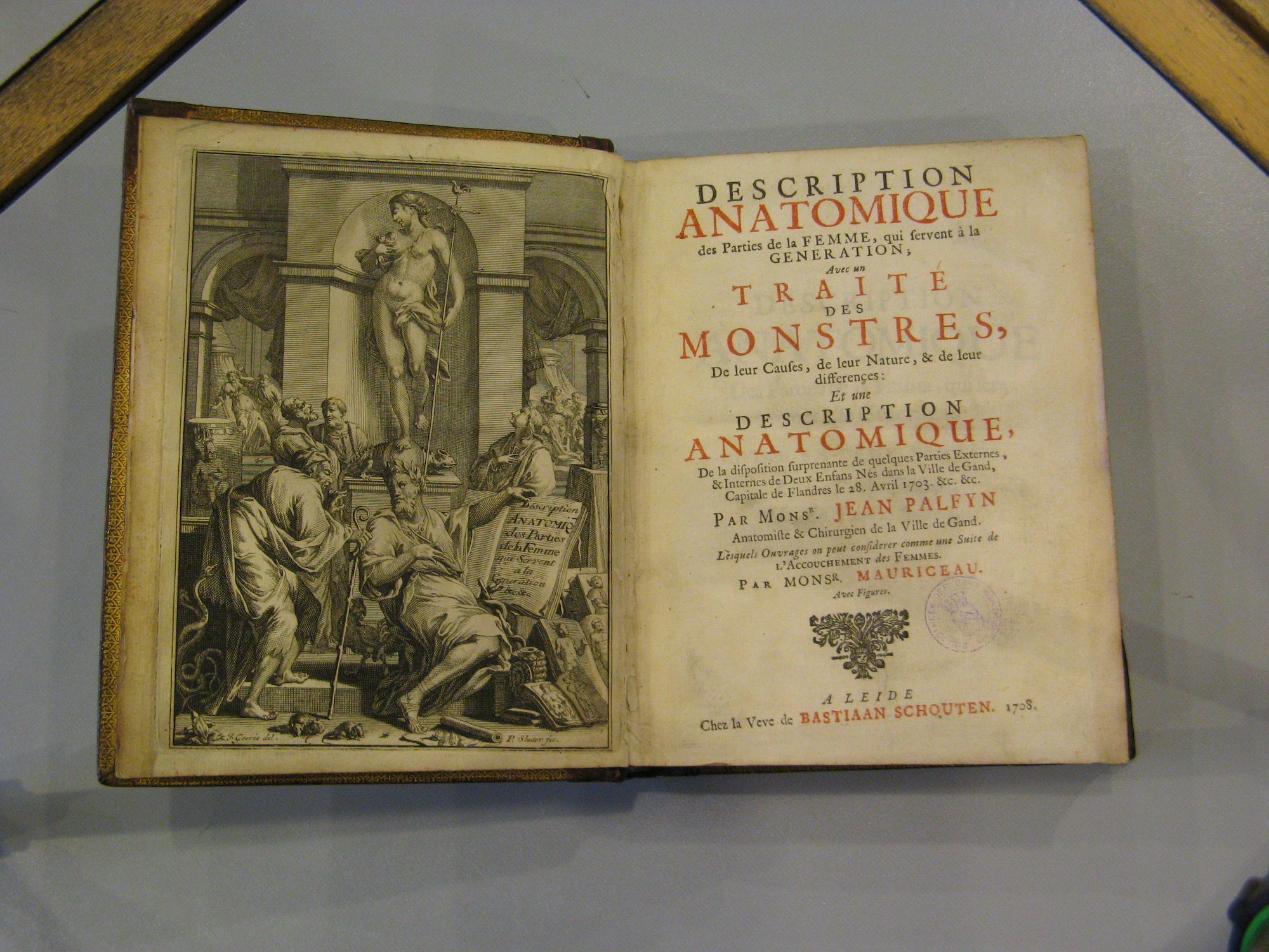 Boek over anatomie van Jan Palfyn 1708