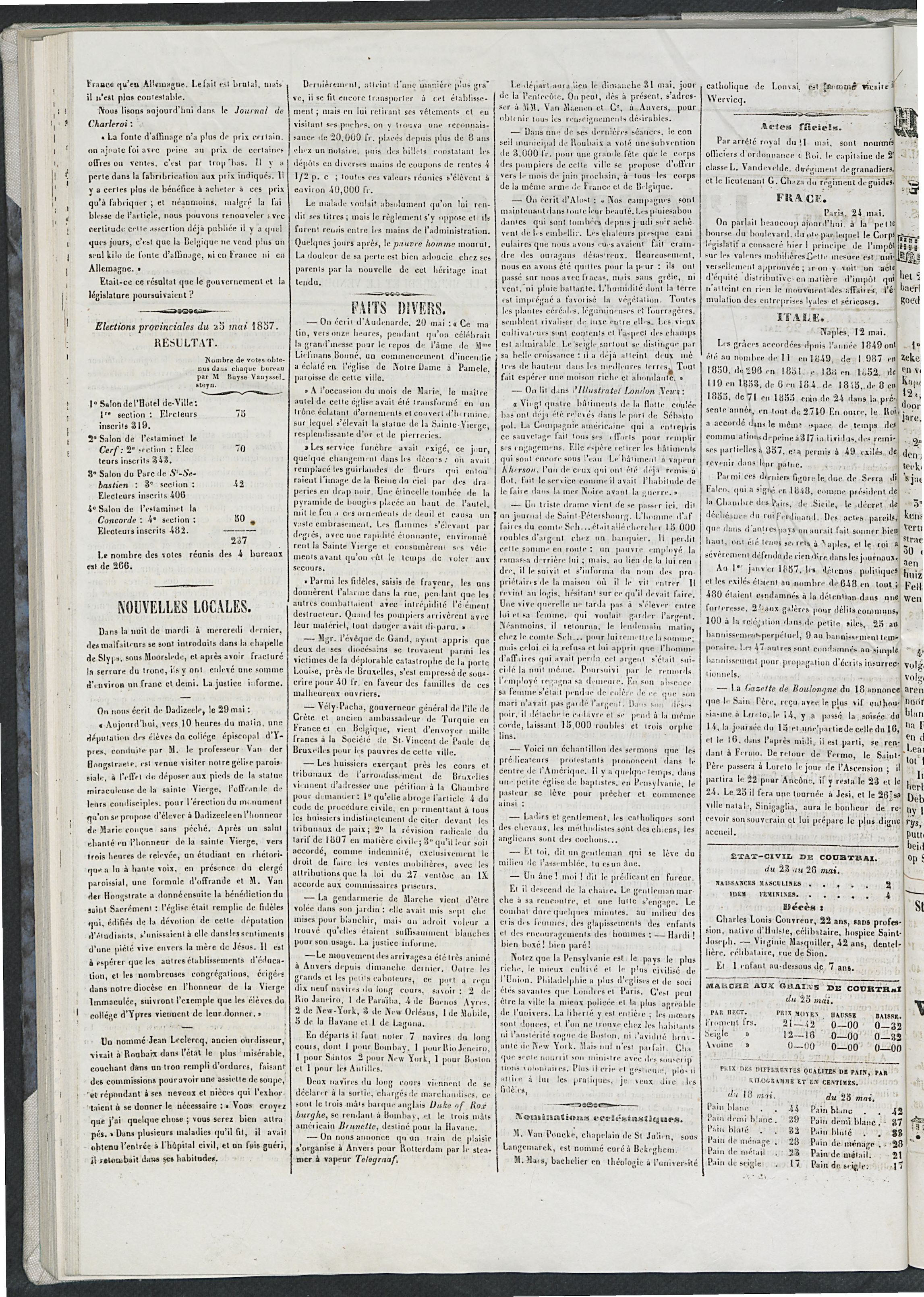 L'echo De Courtrai 1857-05-27 p2