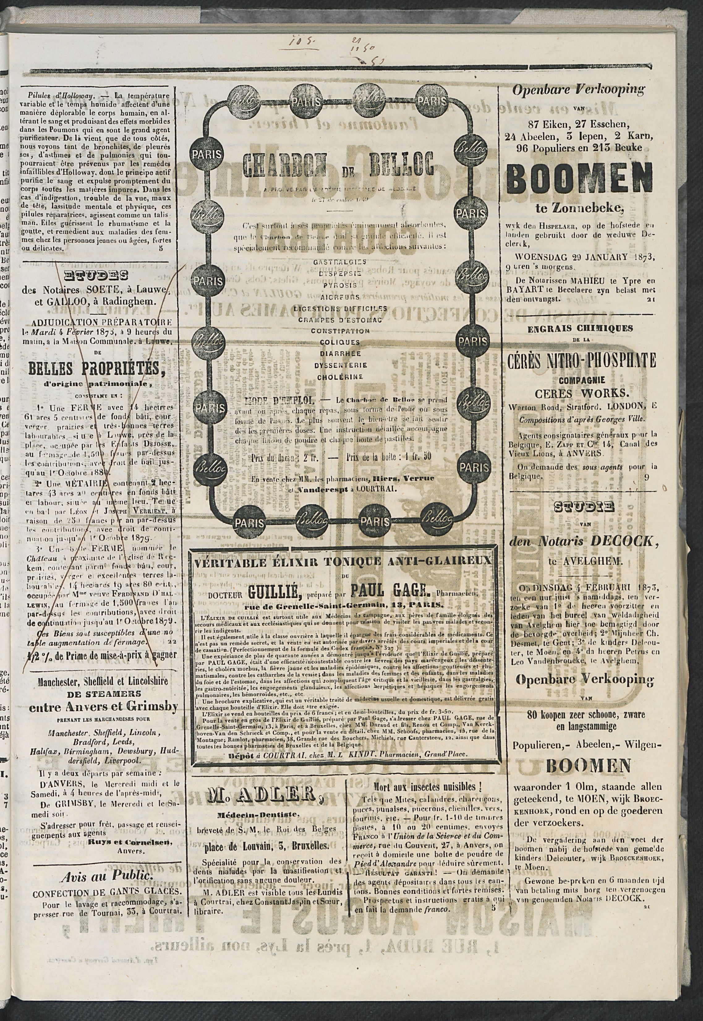 L'echo De Courtrai 1873-01-23 p3