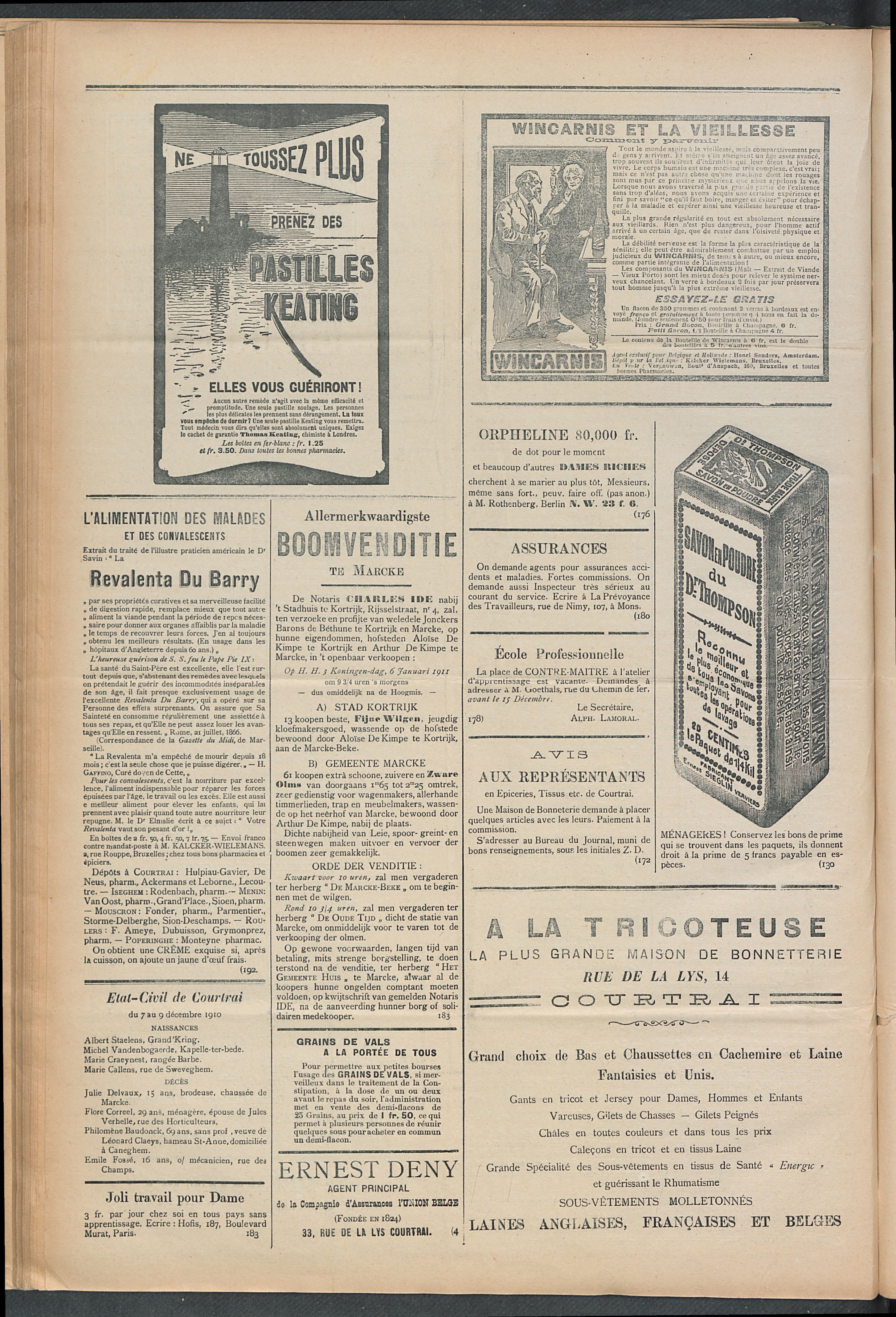 L'echo De Courtrai 1910-12-11 p4