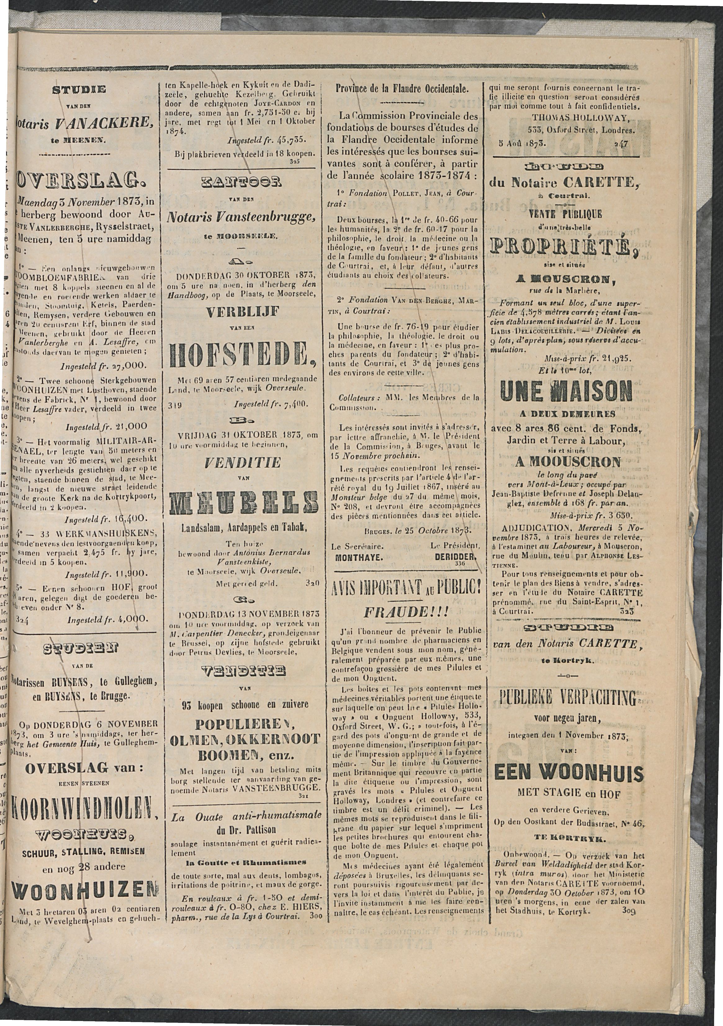 L'echo De Courtrai 1873-10-30 p3