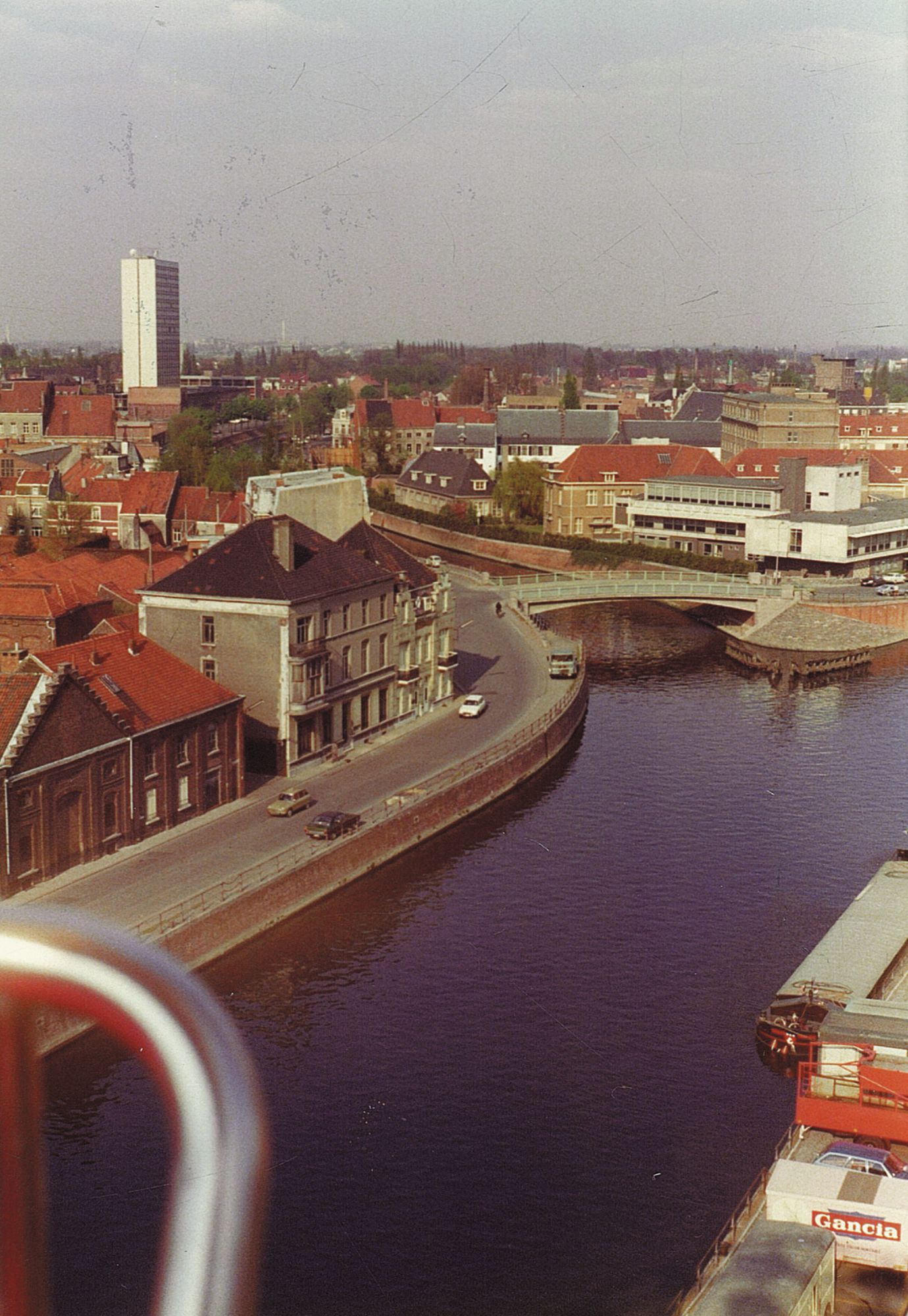 Kortrijk vanuit reuzenrad op Paasfoor 1976