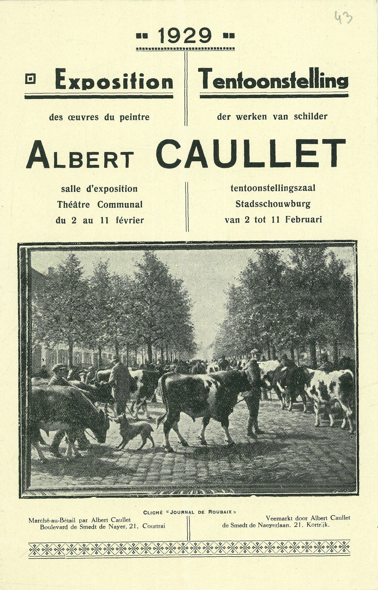 Albert Caullet Kortrijks dierenschilder