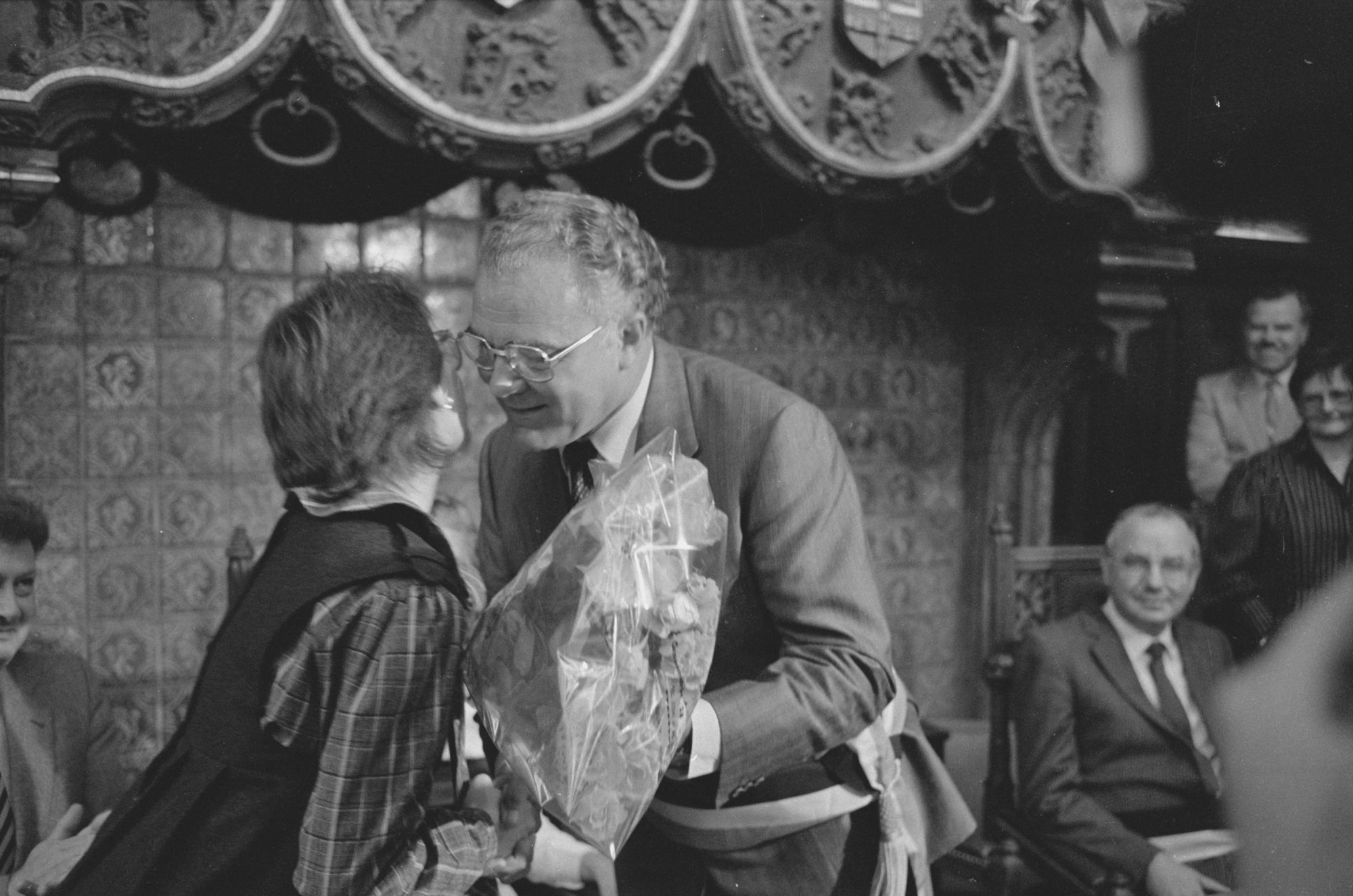 Ontvangst van wereldkampioen Greg LeMond op het stadhuis