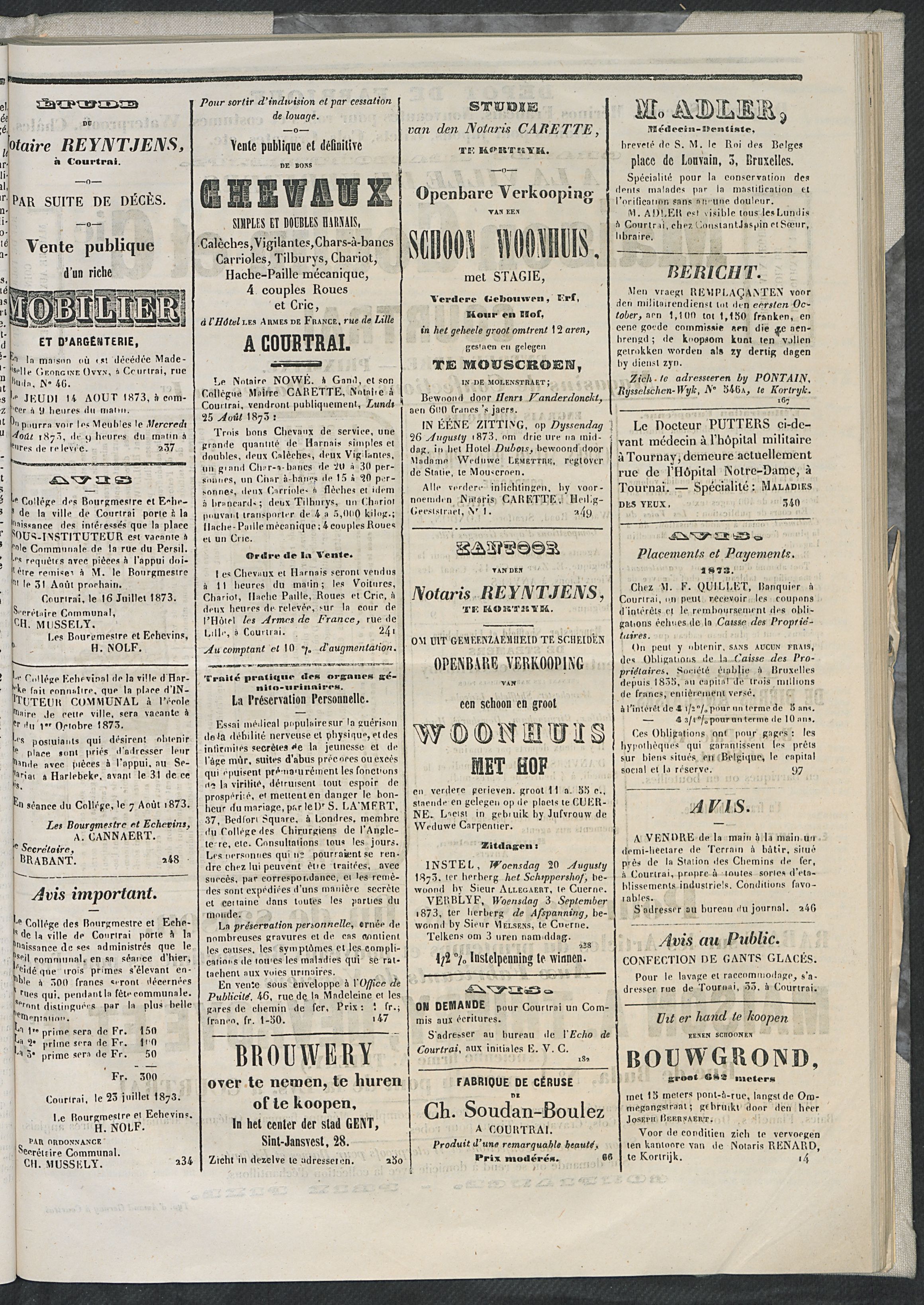 L'echo De Courtrai 1873-08-14 p3