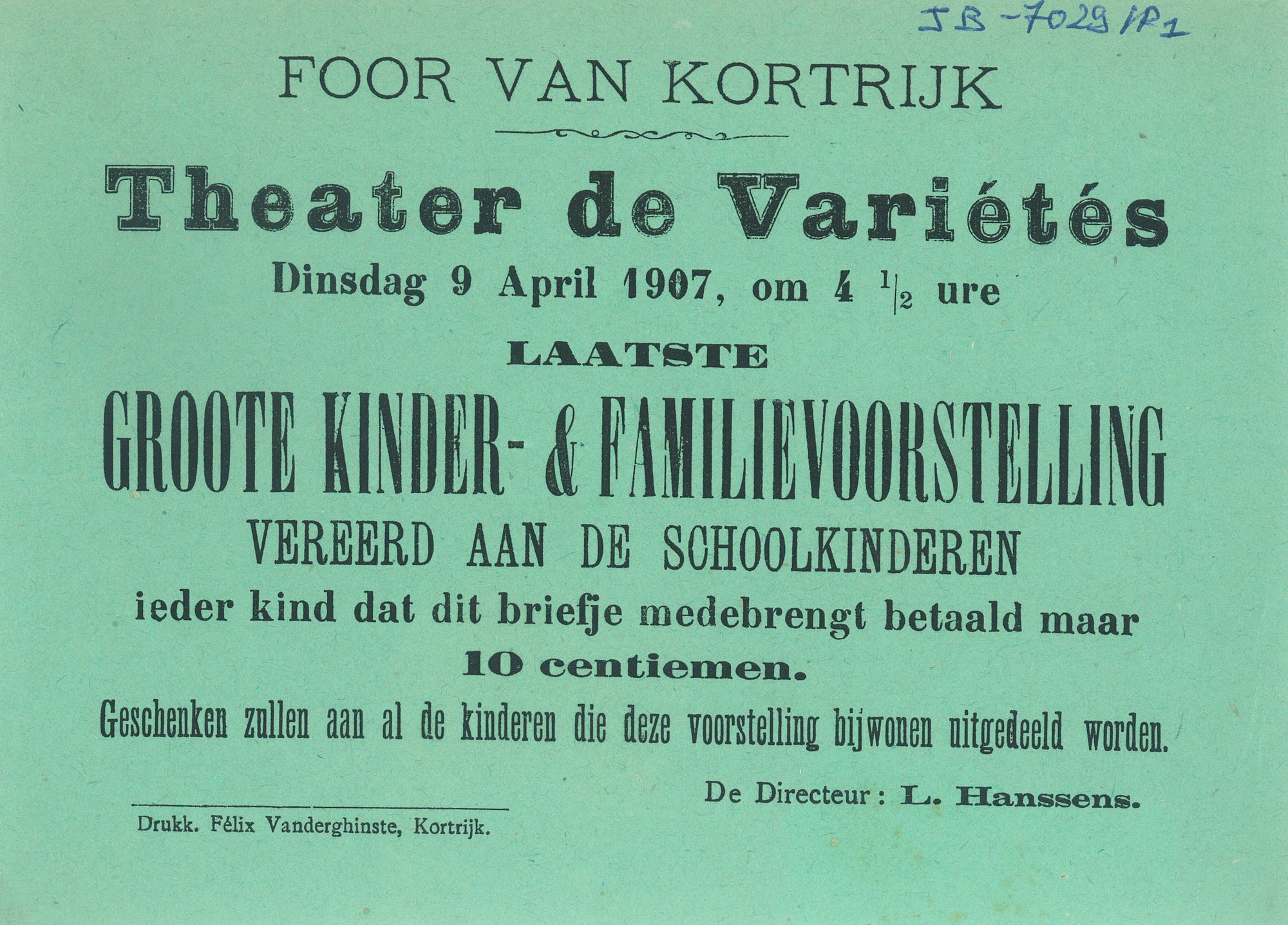 Paasfoor 1907: Grote Kinder- en Familievoorstelling