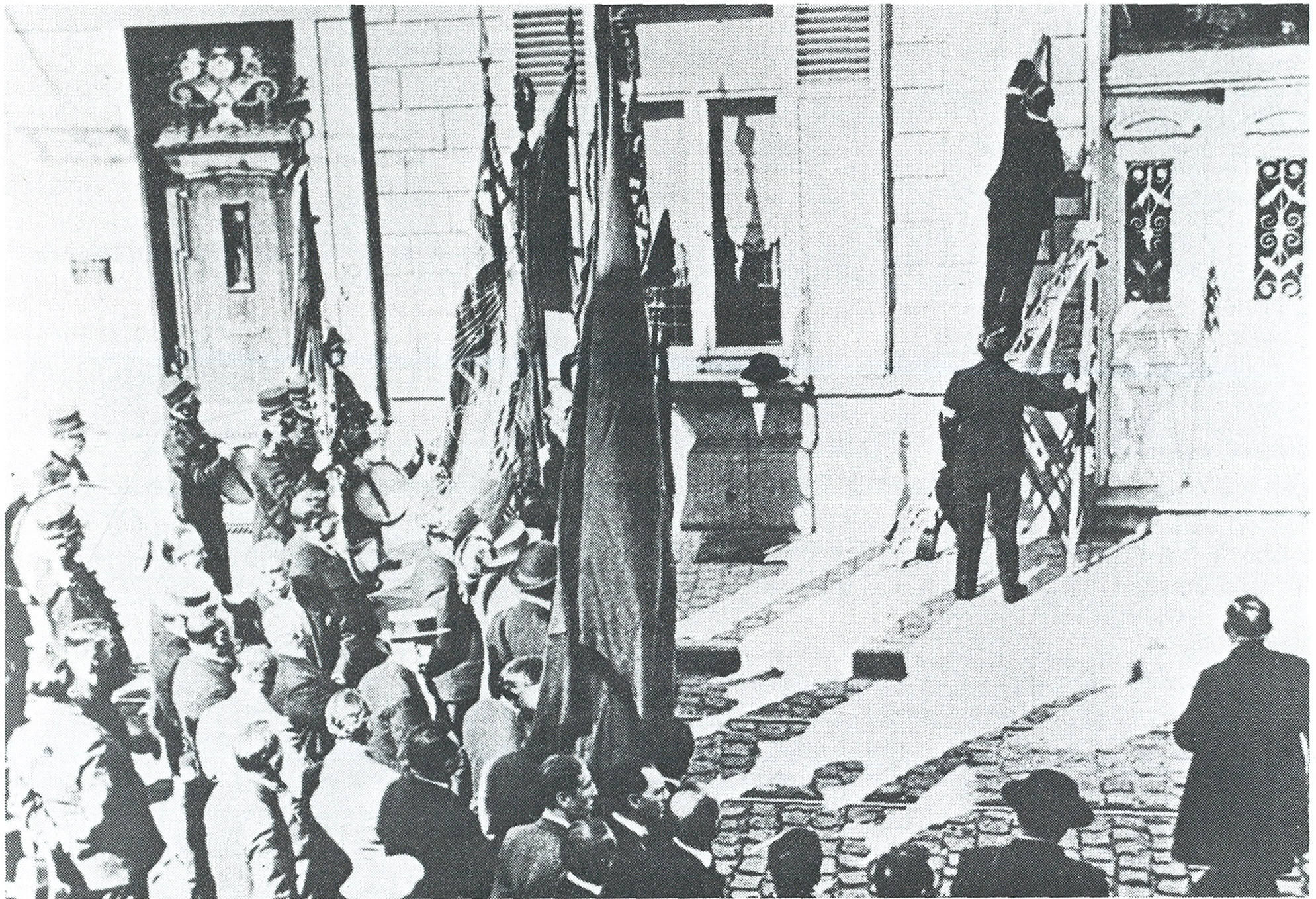 Gedenksteen Hendrik Conscience in de Hendrik Consciencestraat 1933